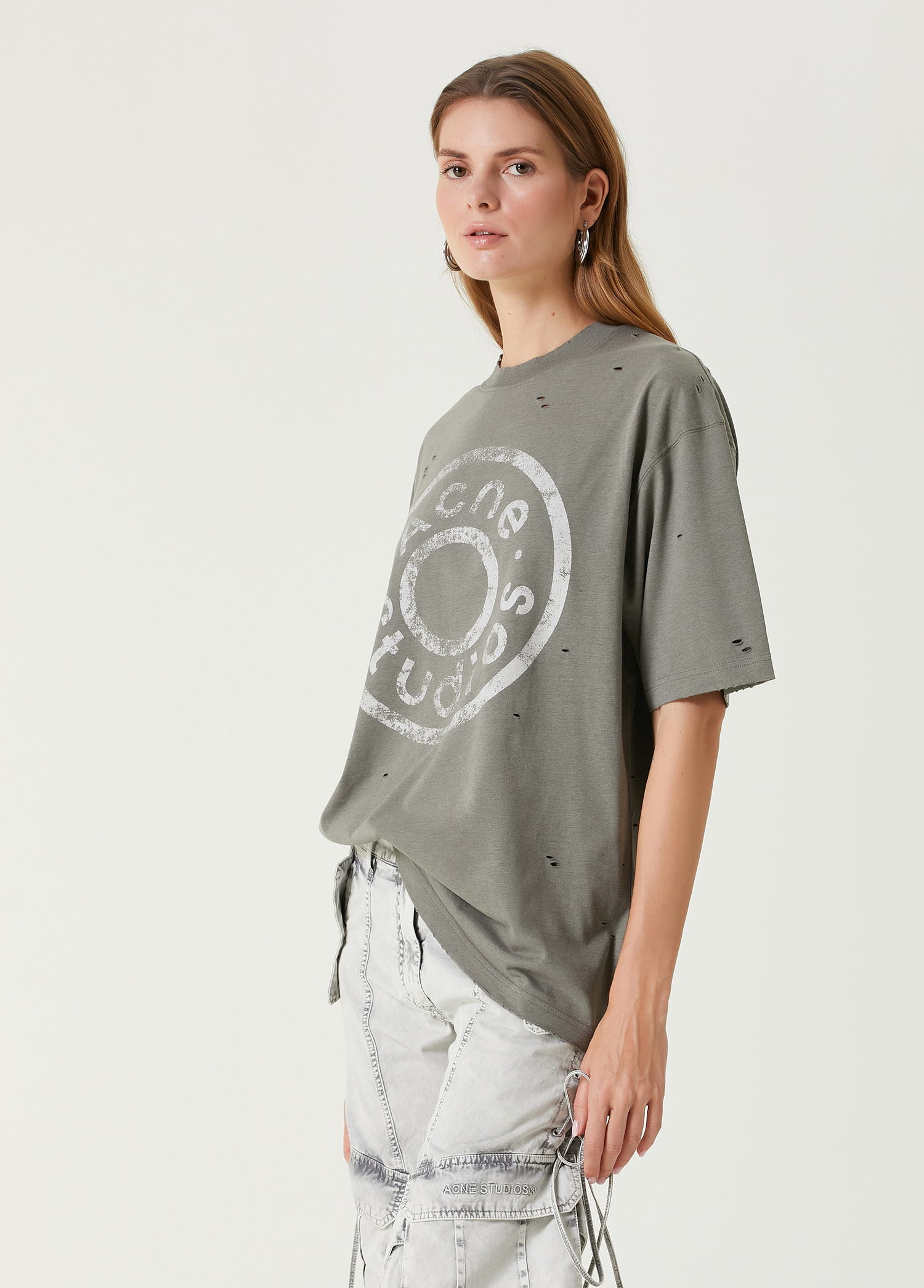 Relaxed Fit Gri Logolu T-shirt