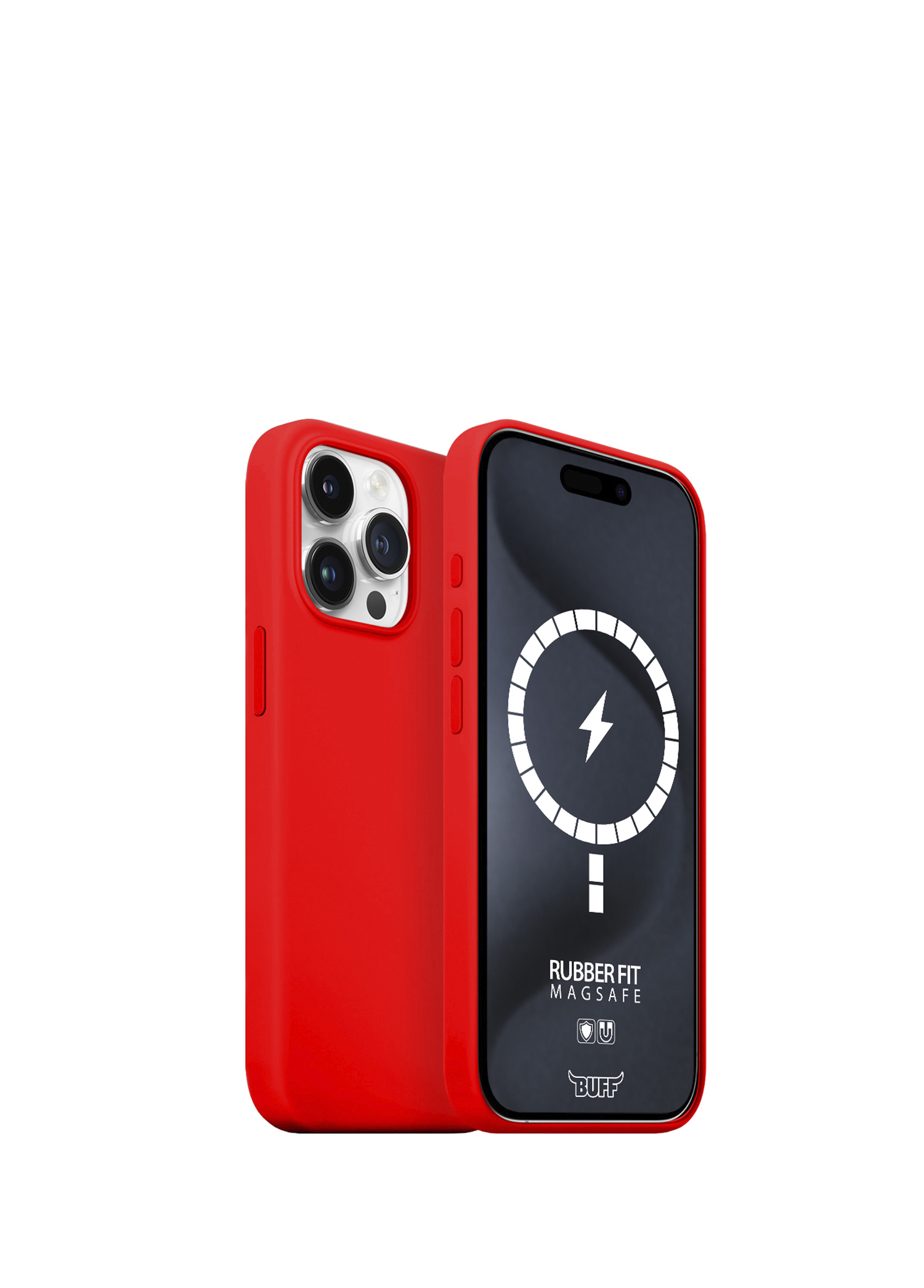 iPhone 15 Pro Magsafe Rubber Fit Red Kılıf