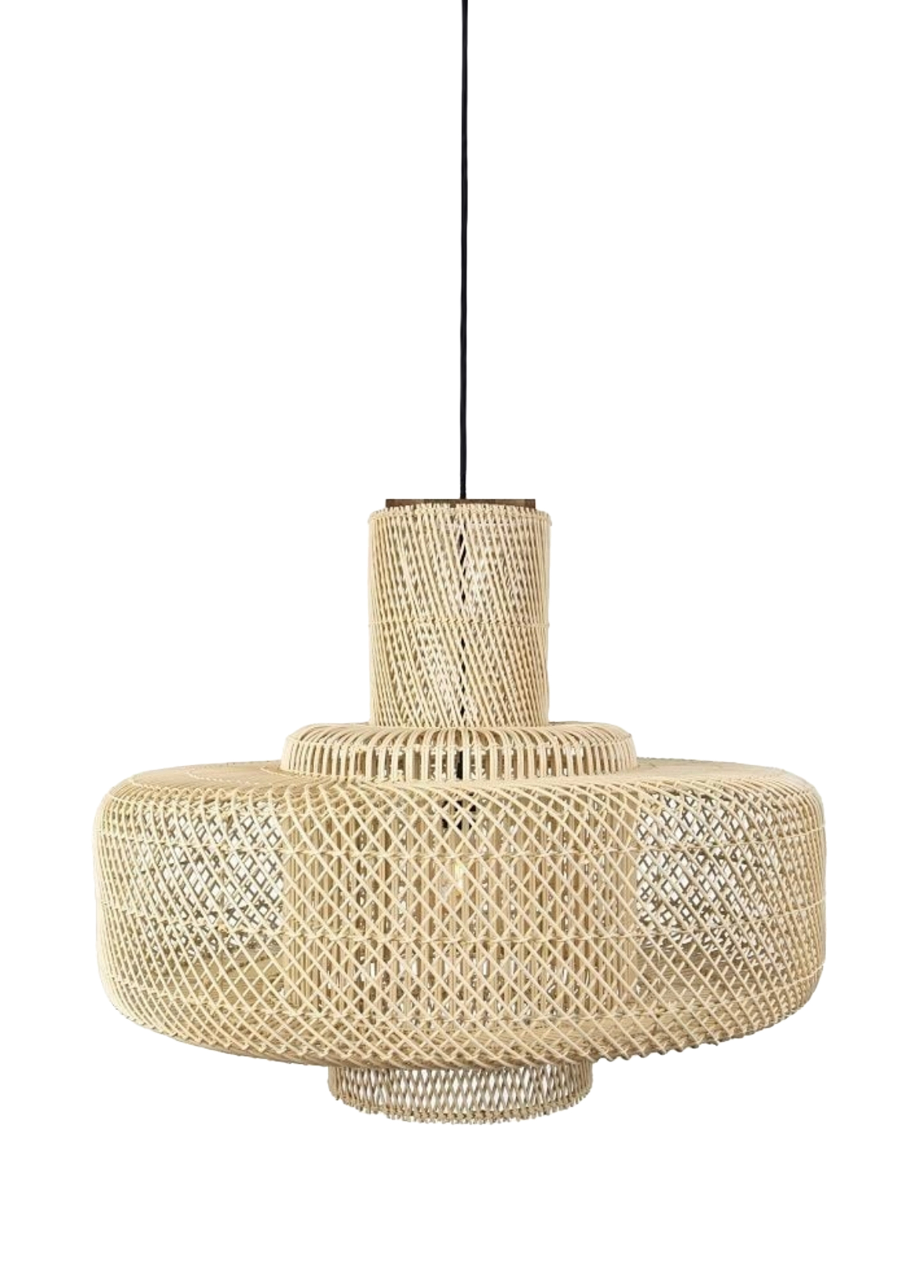 Elements Natural Rattan Sarkıt Avize 80x64 cm