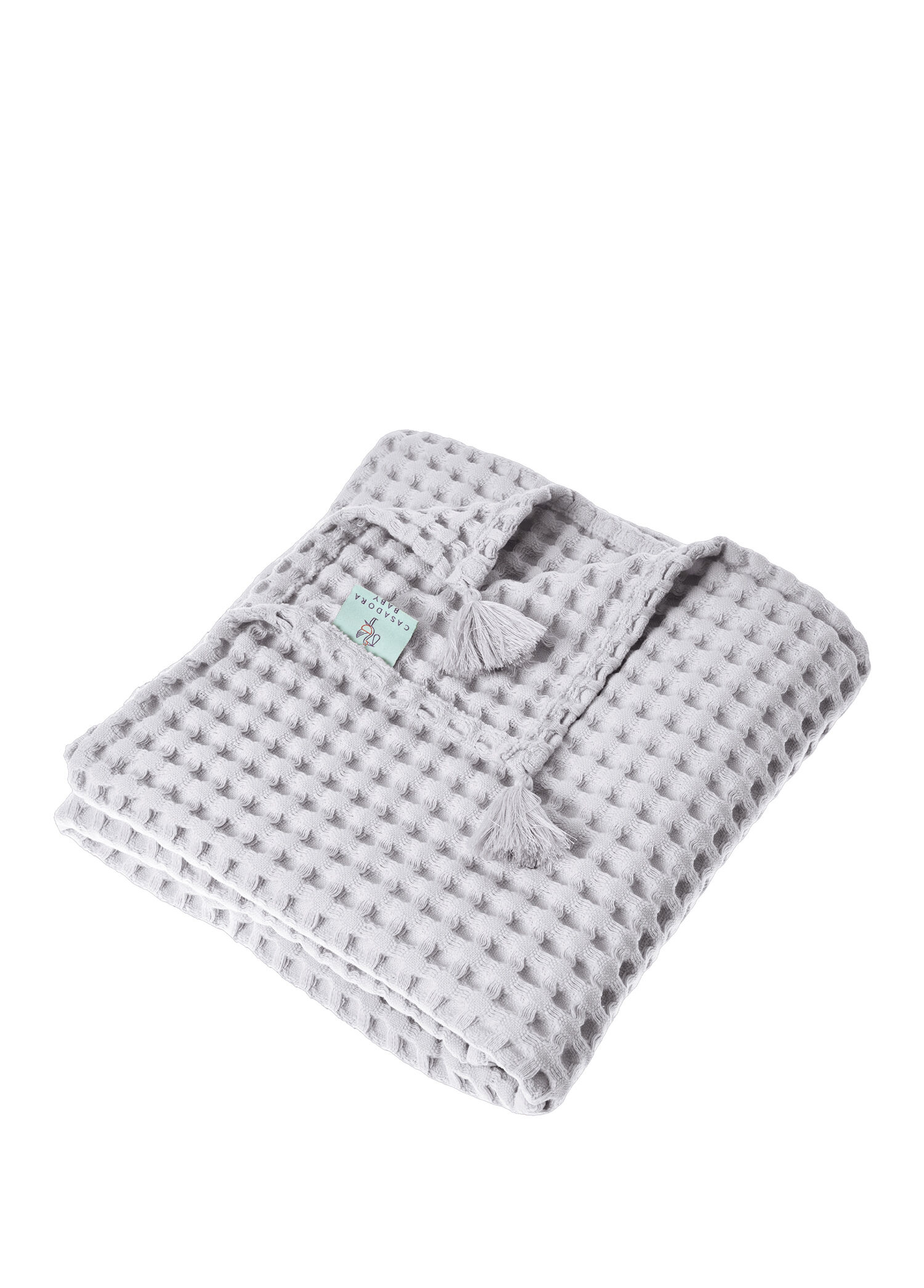 Gri % 100 Organik Pamuk Bebek Çocuk Waffle Pike Örtü 160 x 220 cm