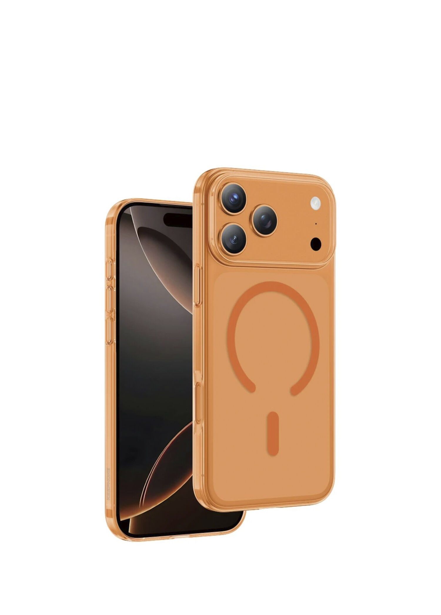 X-Crystal Slim iPhone17 Pro Max Turuncu MagSafe Uyumlu Telefon Kılıfı