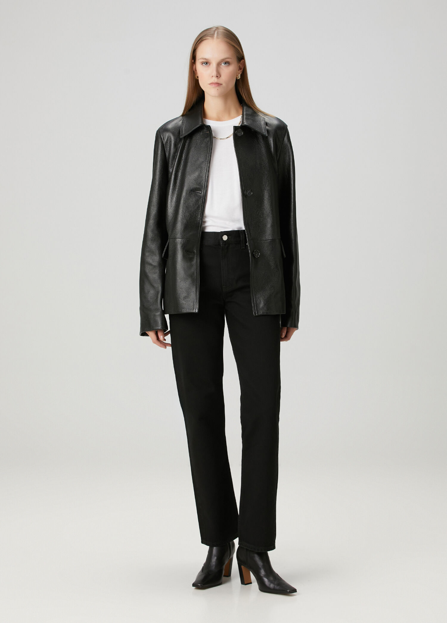 Siyah Straight Leg Jean Pantolon
