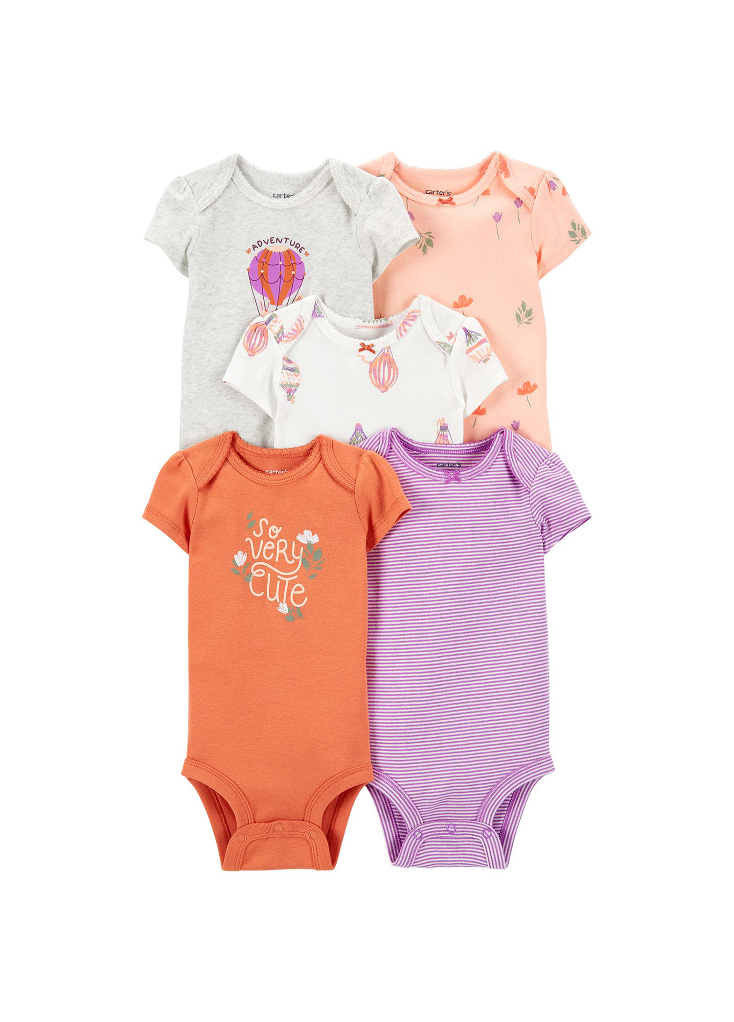 Kız Bebek Kısa Kollu 5'li Body Set