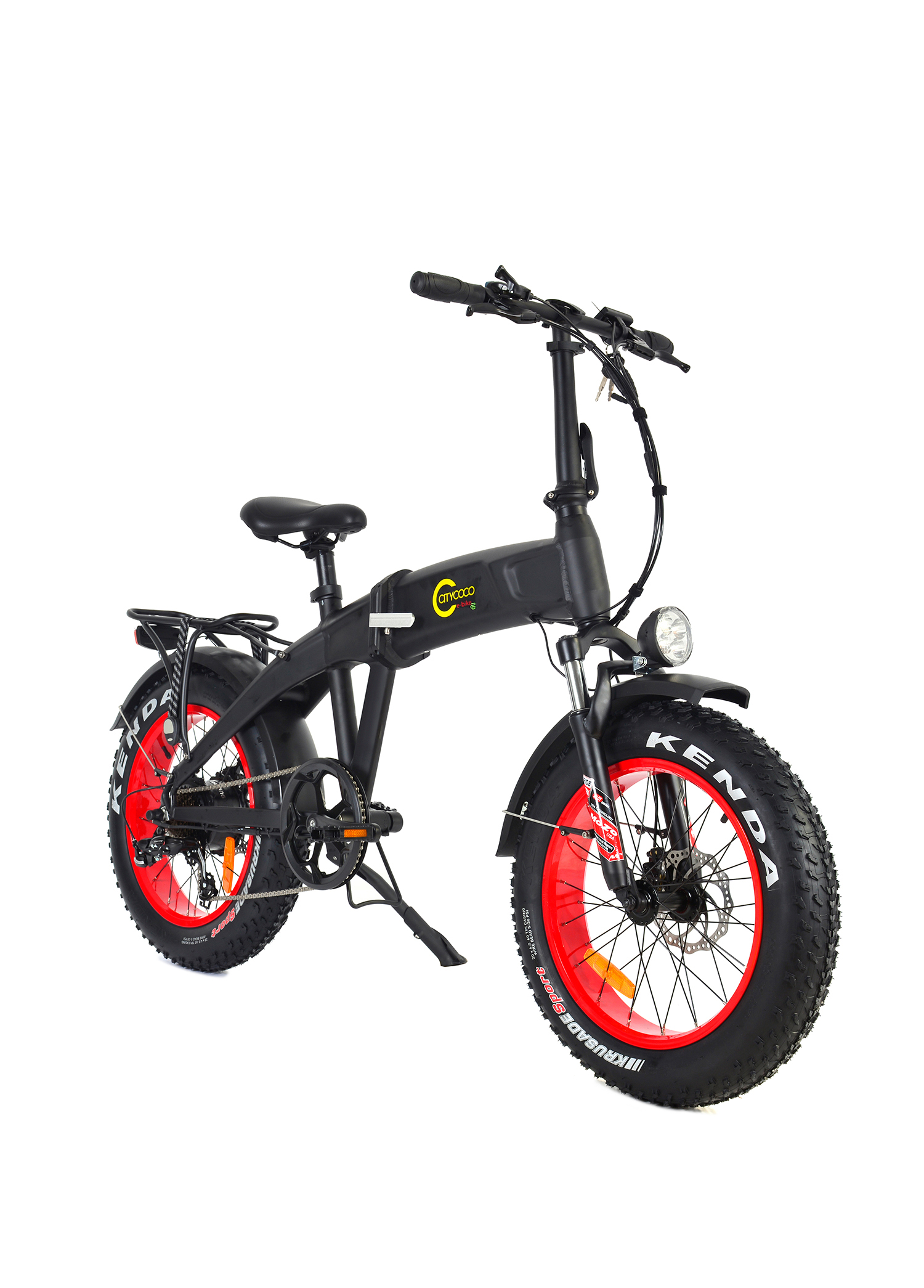 Fatbike Siyah Mini Elektrikli Katlanabilir Bisiklet 250W