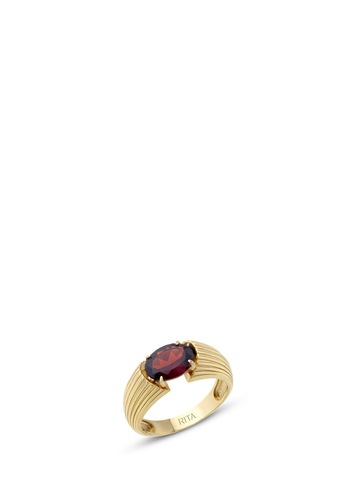 Garnet Heirloom 14 Ayar Sarı Altın Kadın Yüzük