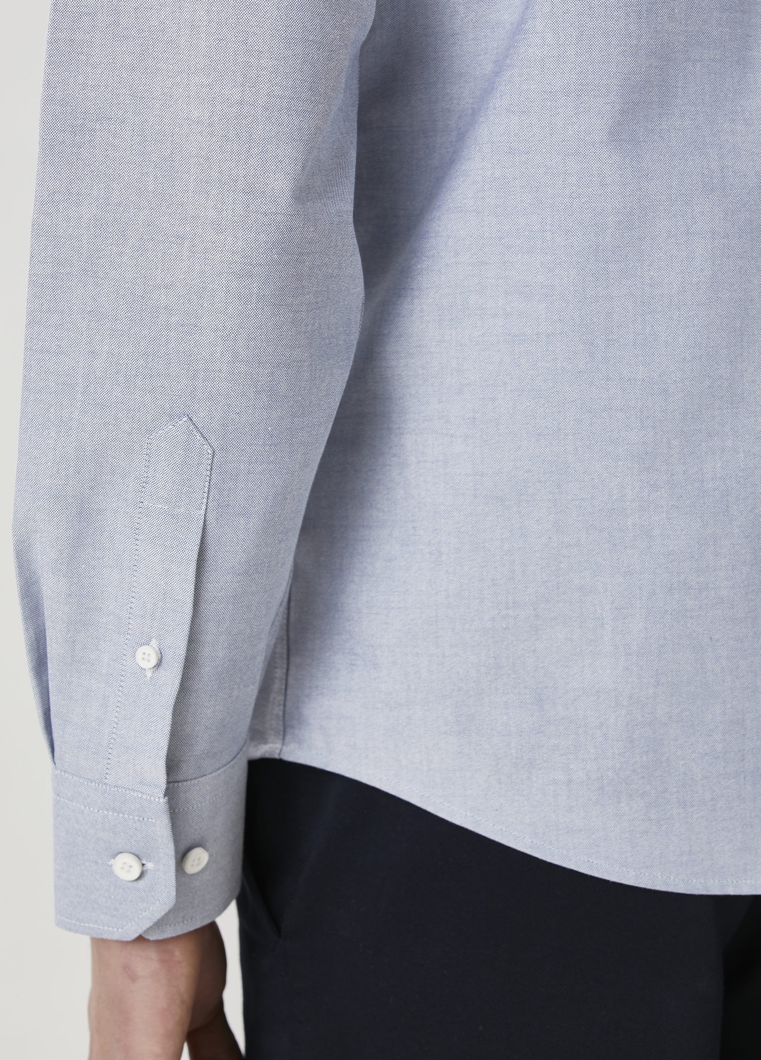 Comfort Fit Indigo Oxford Gömlek_7