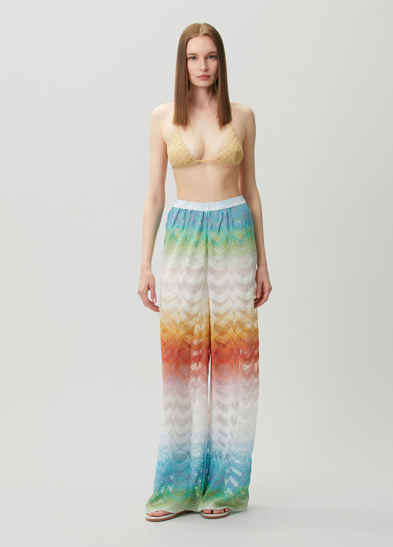Colorblocked Transparan Plaj Pantolonu