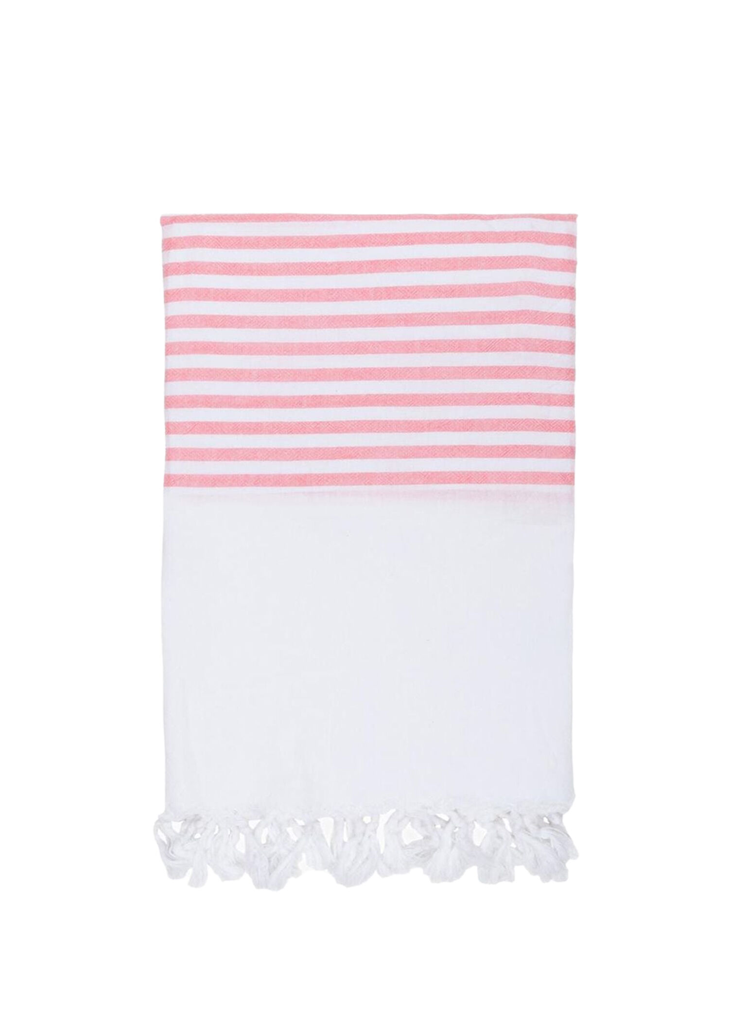 White Imbat Pembe Pamuklu Peştemal