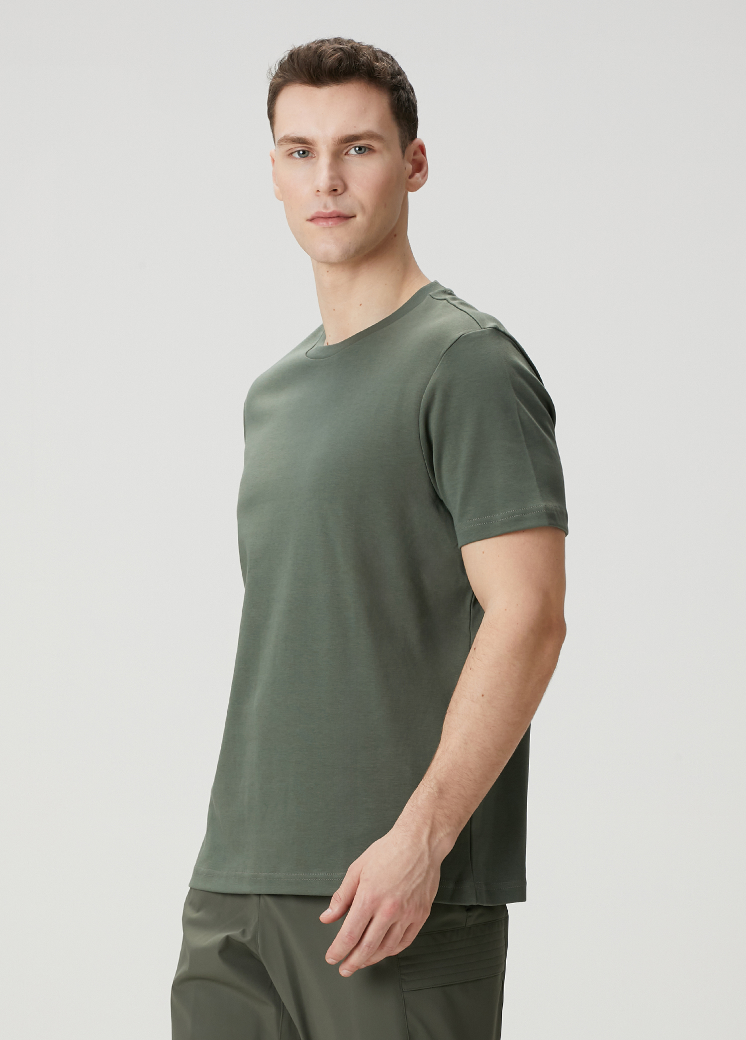 Regular Fit Haki Interlok T-shirt_2