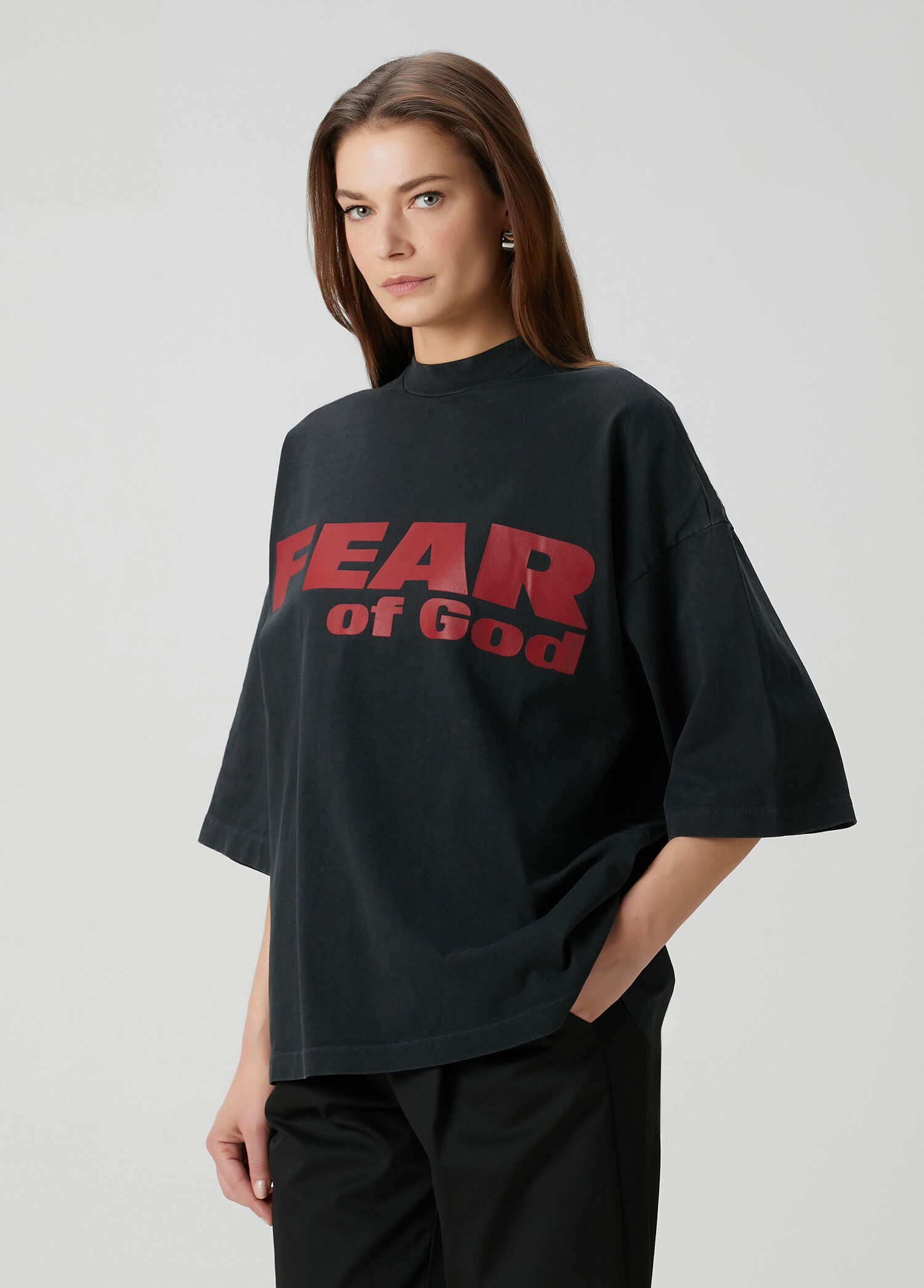Siyah Logo Baskılı T-shirt