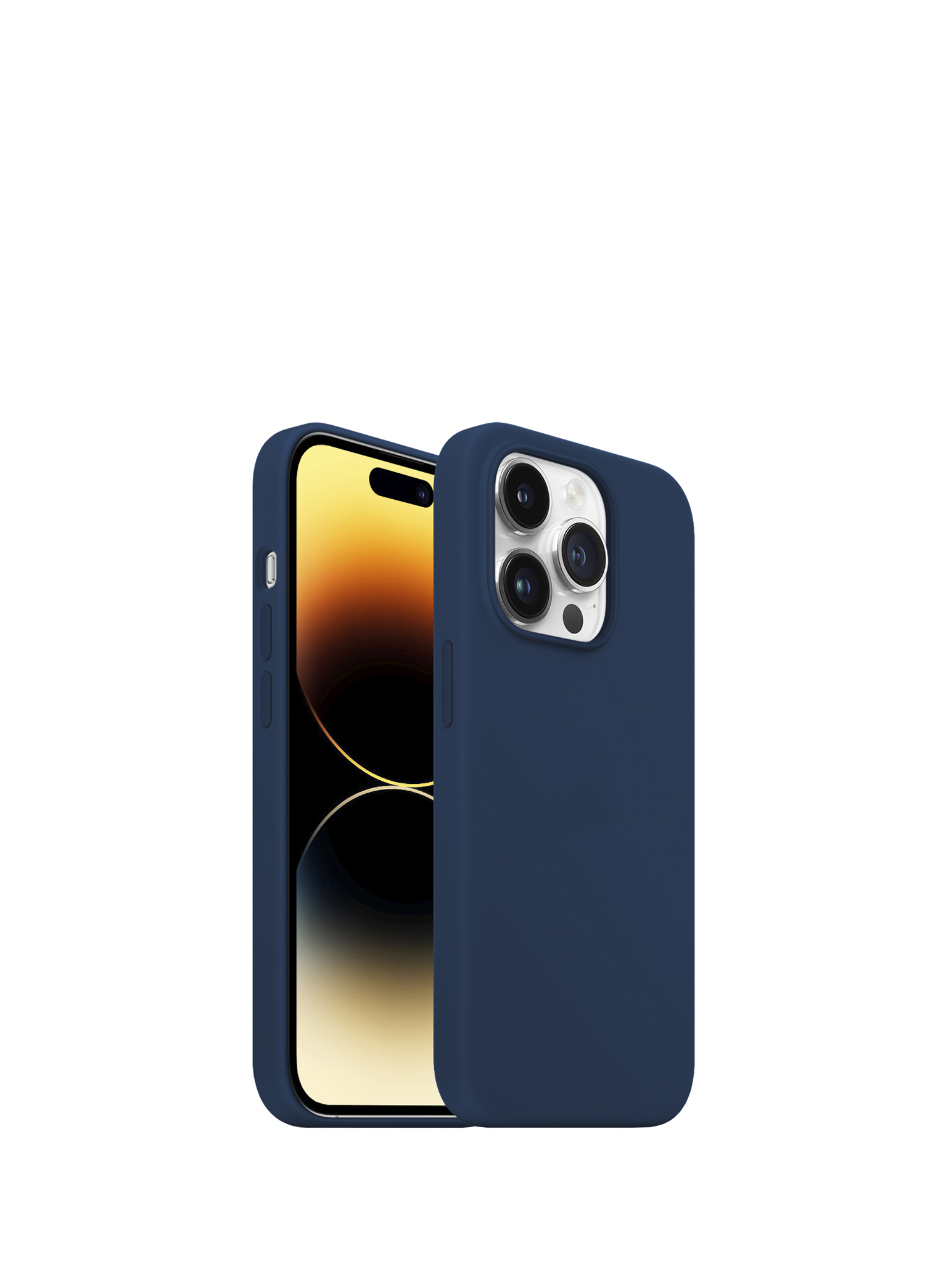 iPhone 14 Pro Rubber Fit Navy Blue Plastik Kılıf