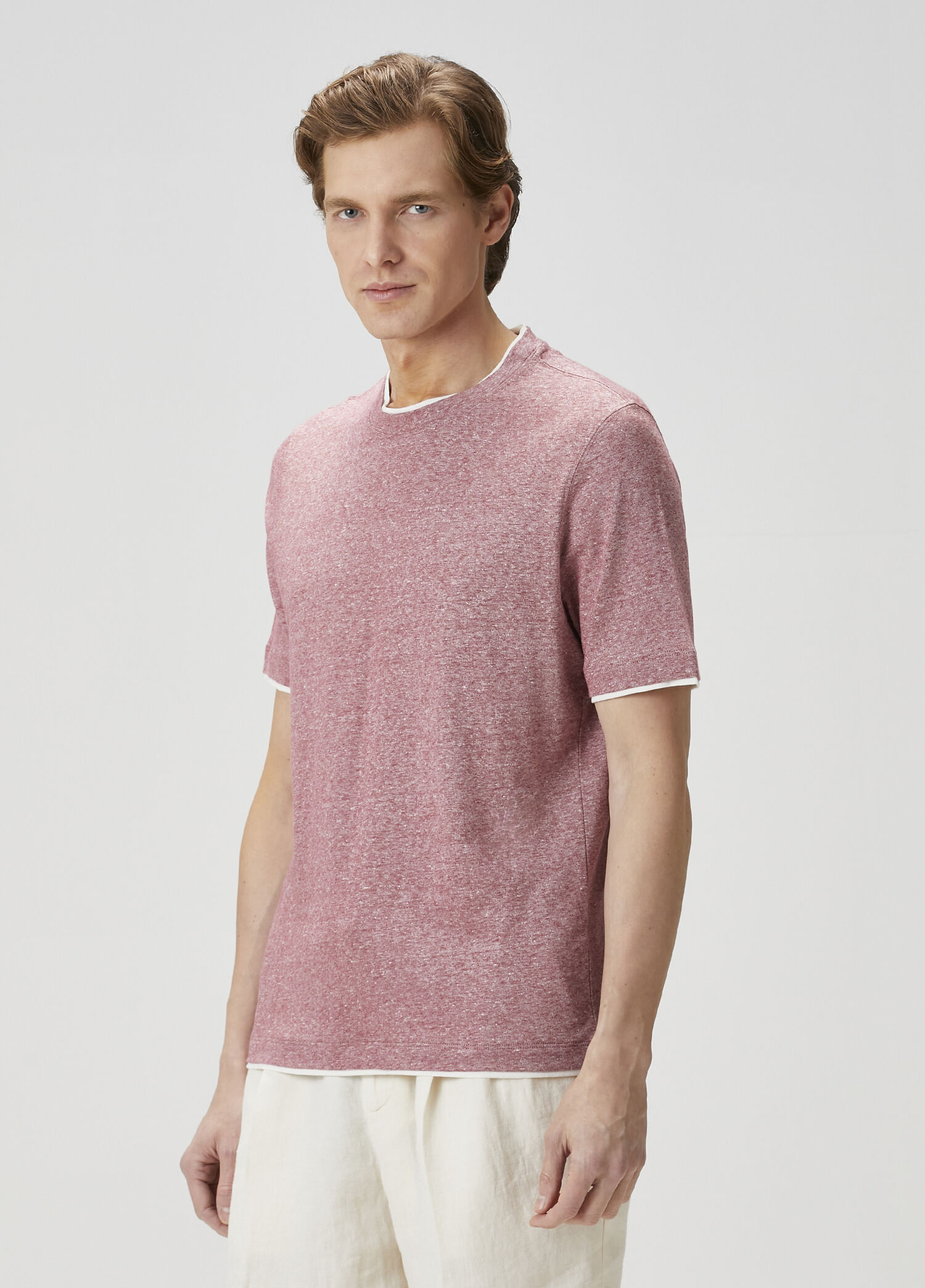 Pembe Keten T-shirt