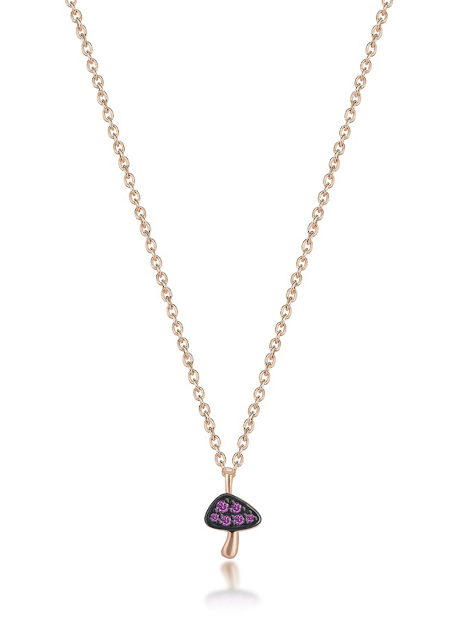 Violet Mushroom 14 Ayar Rose Gold Kız Çocuk Kolye