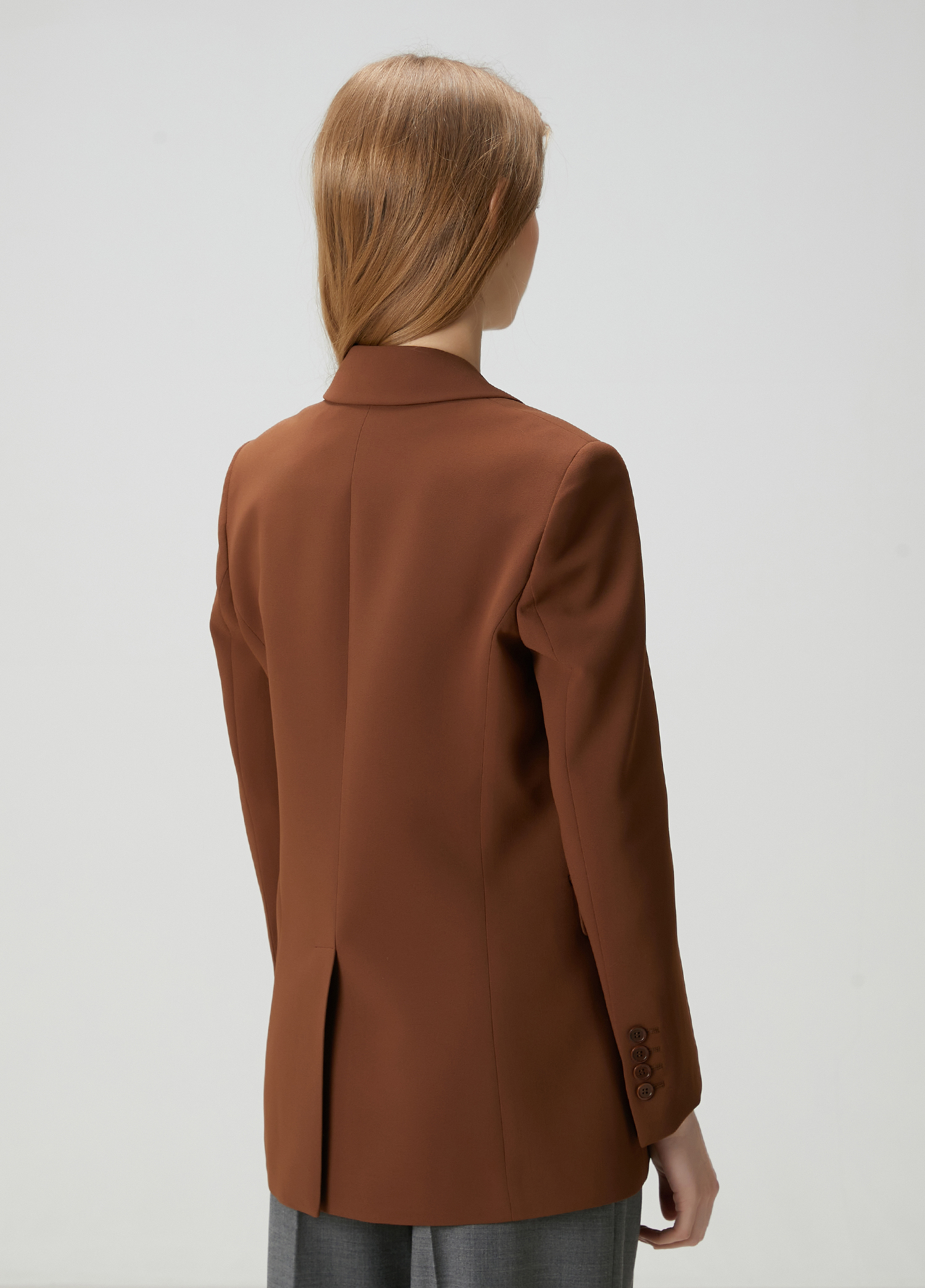 Kahverengi Krep Blazer_3
