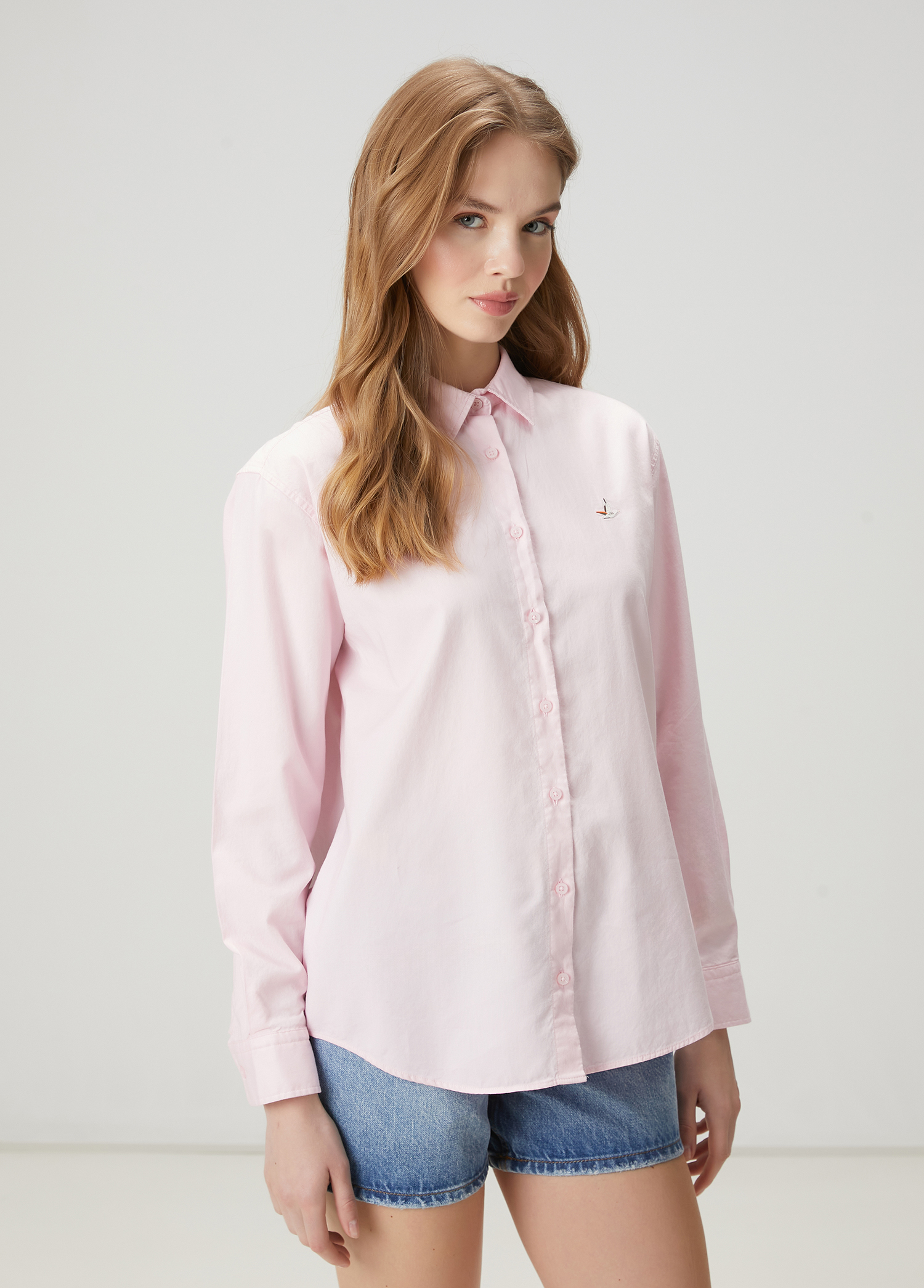 Açık Pembe Oxford Gömlek_5
