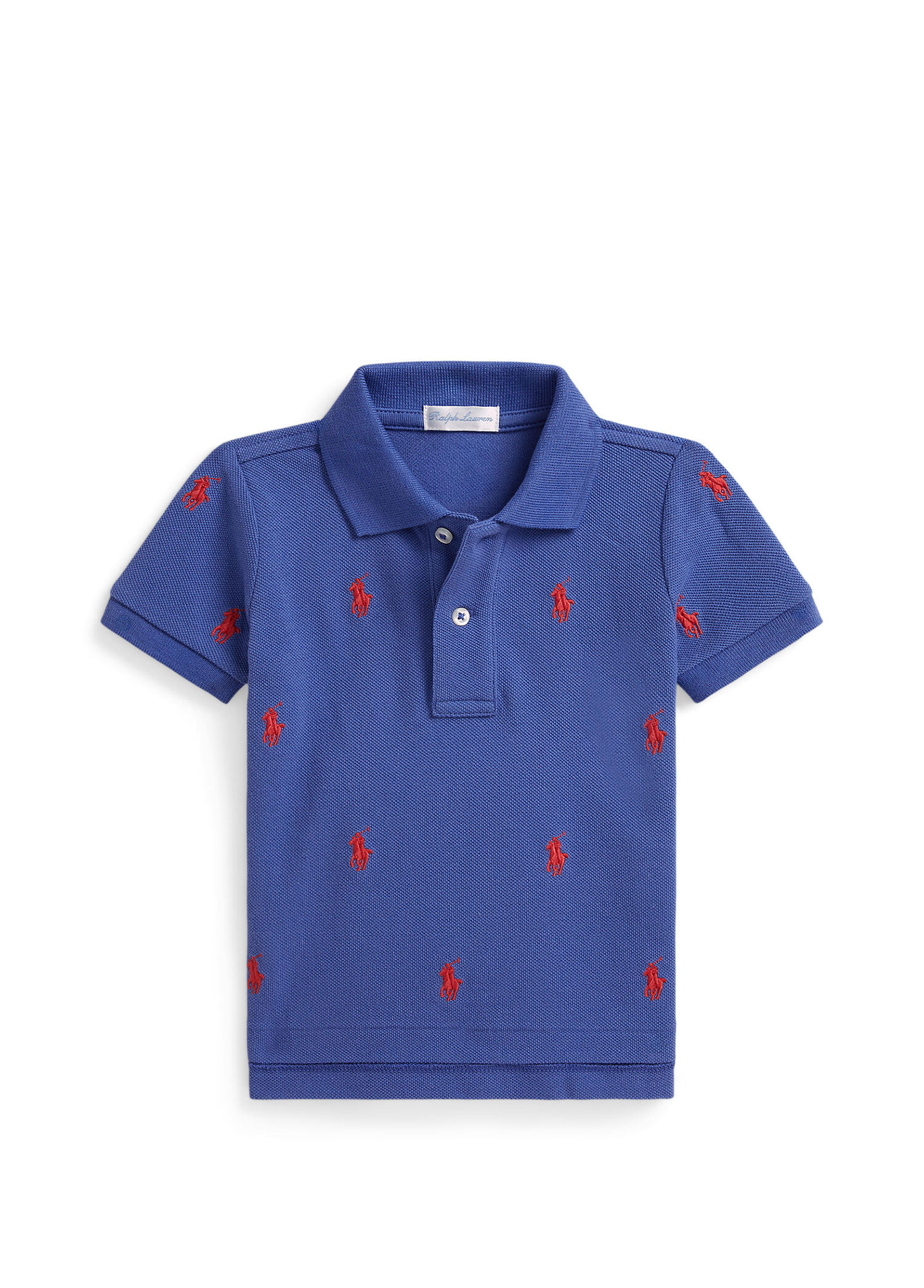 Mavi Logo Nakışlı Erkek Bebek Polo T-shirt