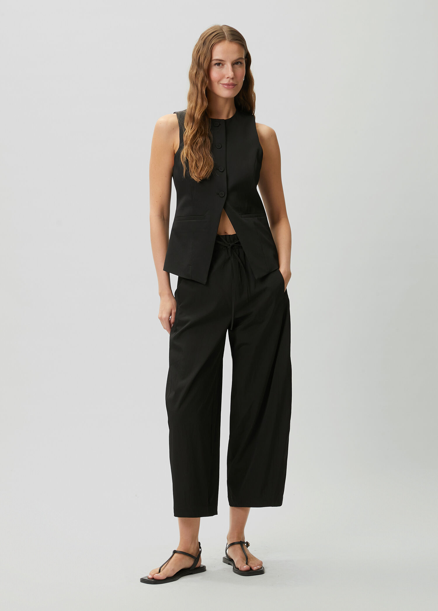 Siyah Barrel Fit Pantolon