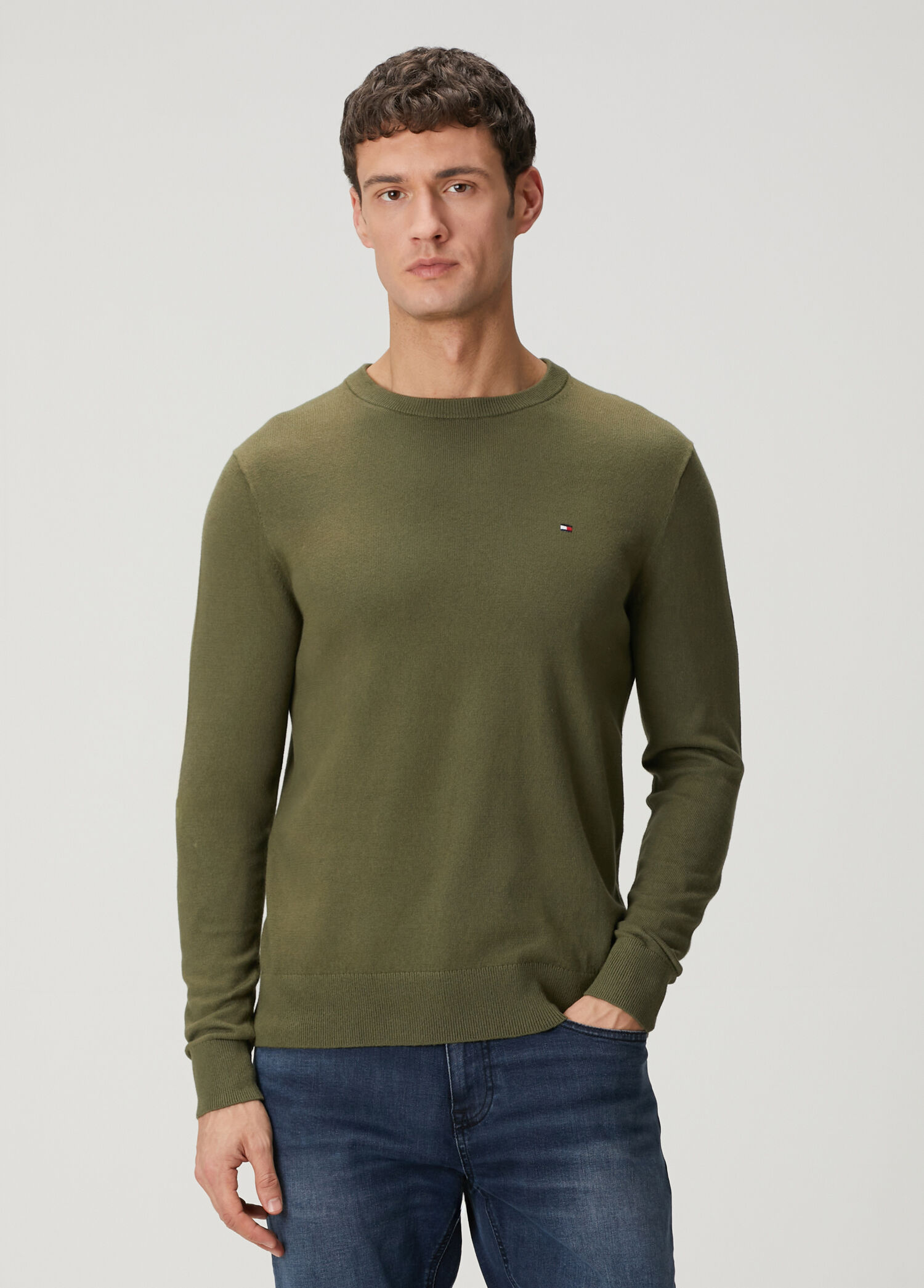 Green Logo Embroidery Sweater