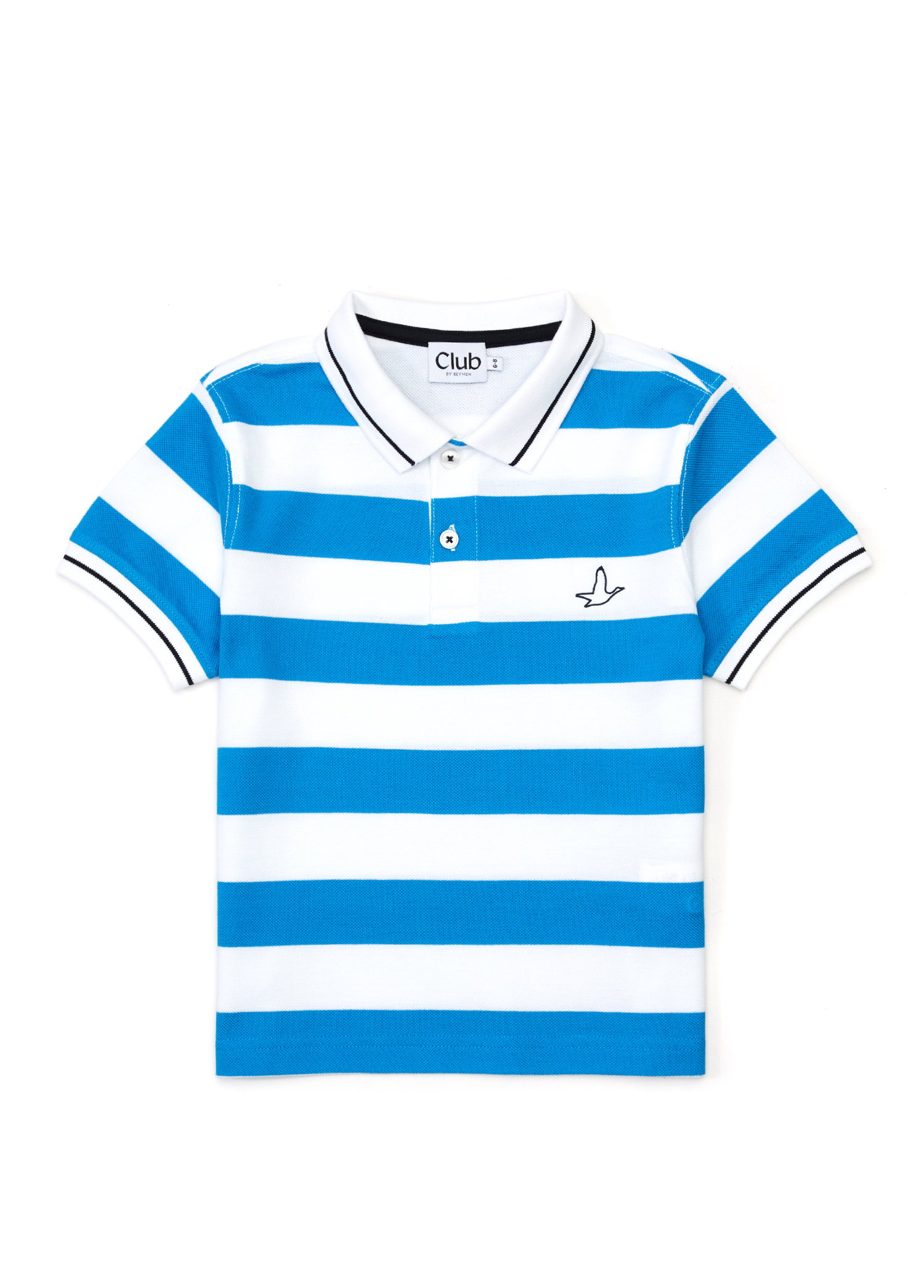 Beyaz Kobalt Polo Yaka Çocuk T-shirt