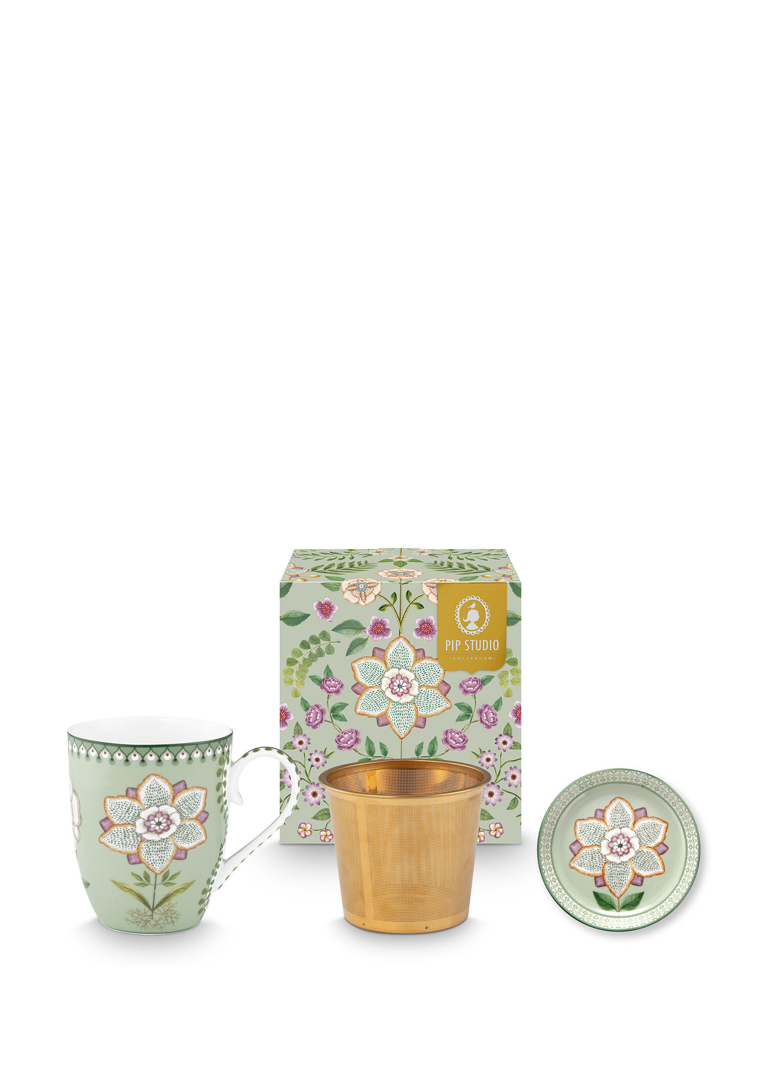 Lily & Lotus Tek Kişilik Porselen Çay Seti
