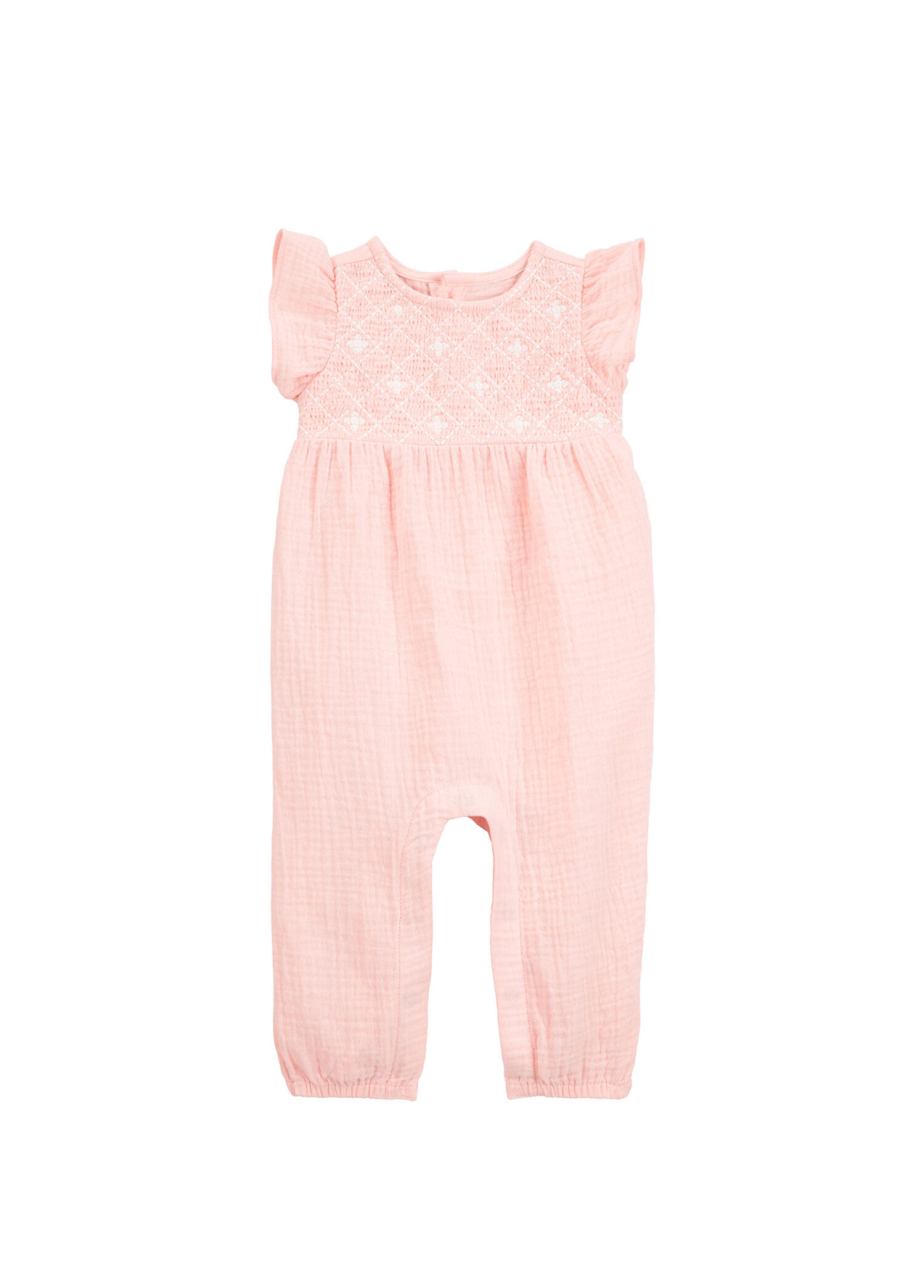 Pembe Fırfır Kollu Kız Bebek Tulum