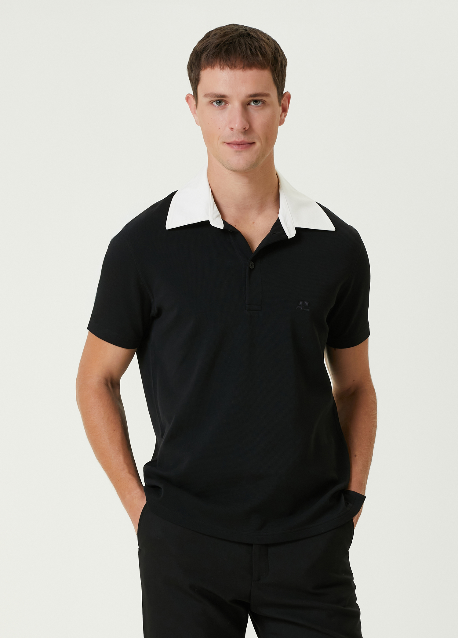 Siyah Beyaz Polo Yaka T-shirt