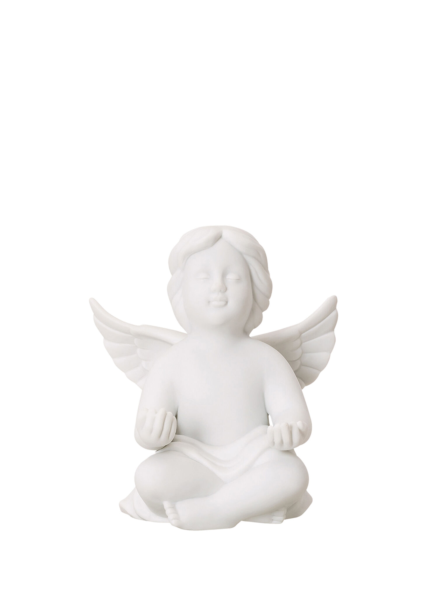 Meditasyon Yapan Melek Beyaz Porselen Biblo 11 cm