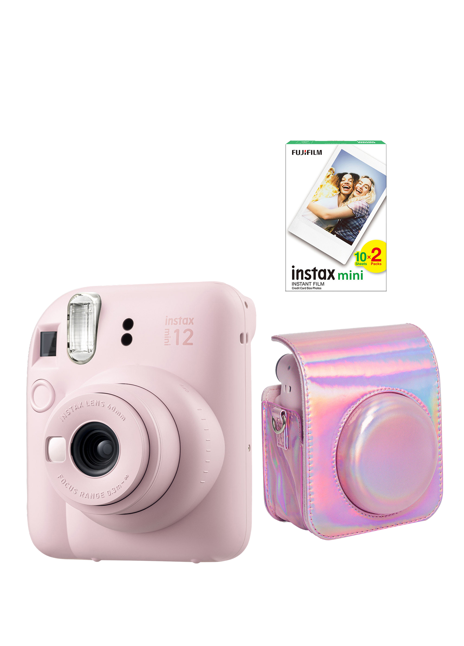 Instax mini 12 Pembe Fotoğraf Makinesi + 20'li Film ve Parlak Kılıflı