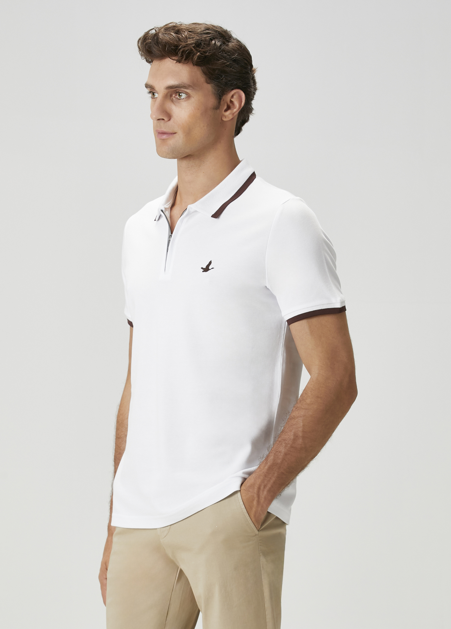 Kahve Beyaz Polo T-shirt_1