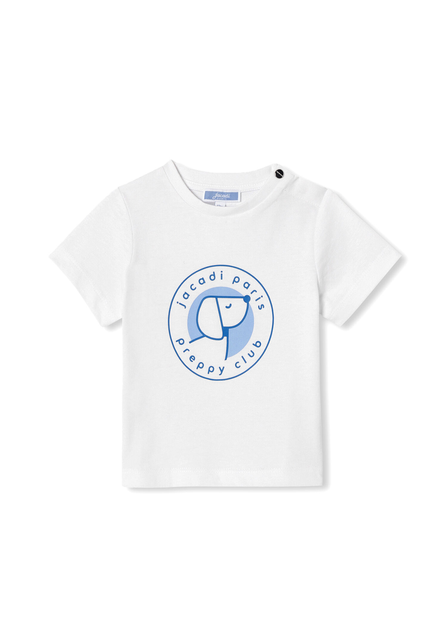 Beyaz Pamuklu Kısa Kollu Erkek Bebek T-Shirt