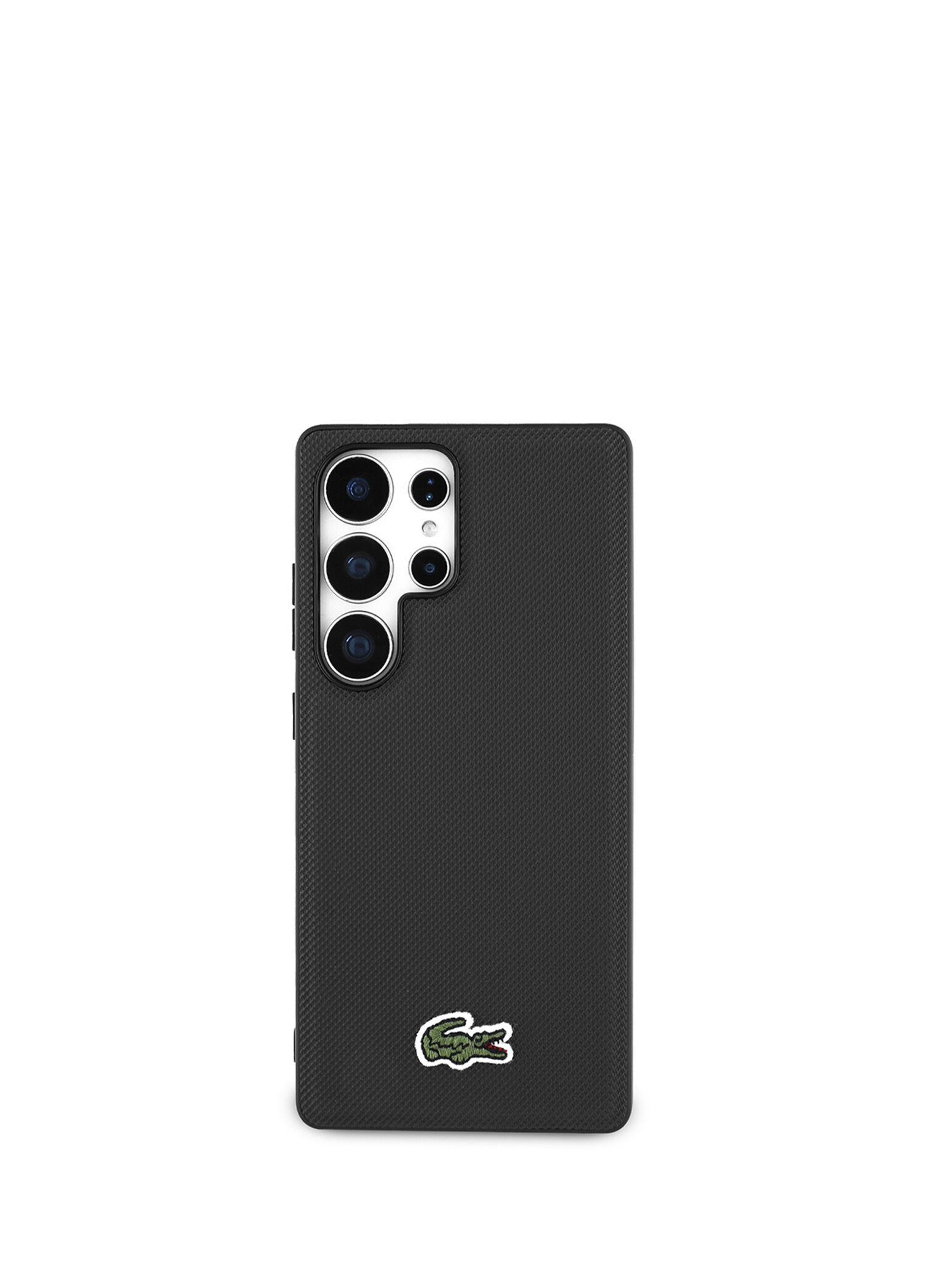 PU Pike Desenli Galaxy S25 Ultra Metal Logolu Telefon Kılıfı