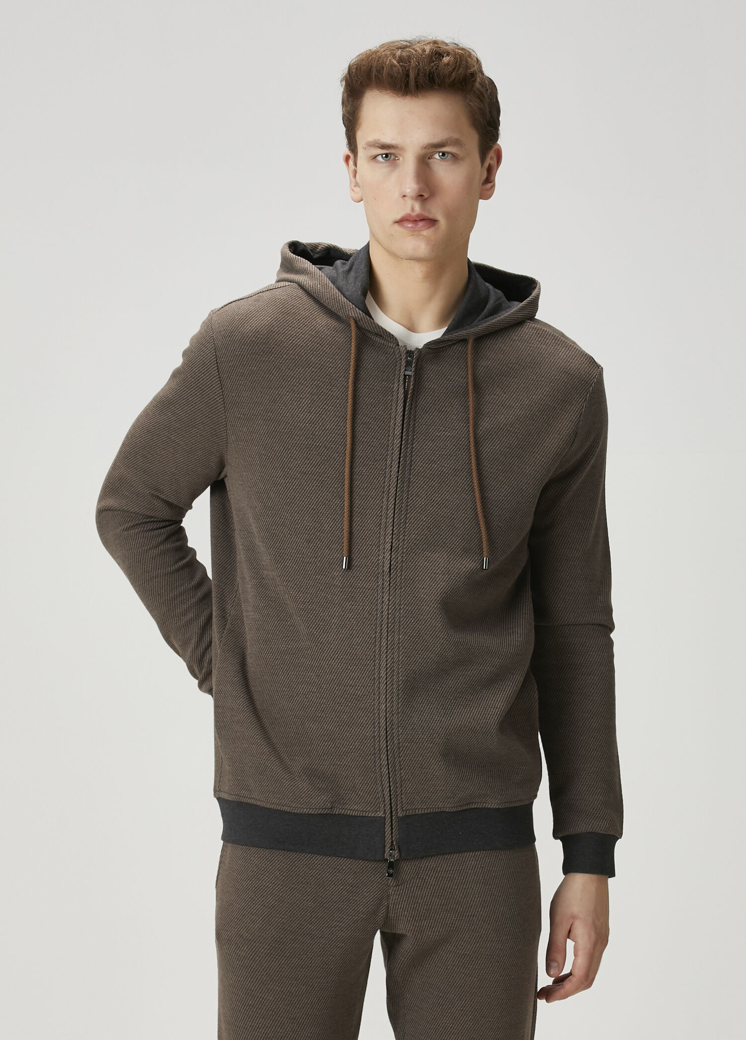Kamel Kapüşonlu Sweatshirt