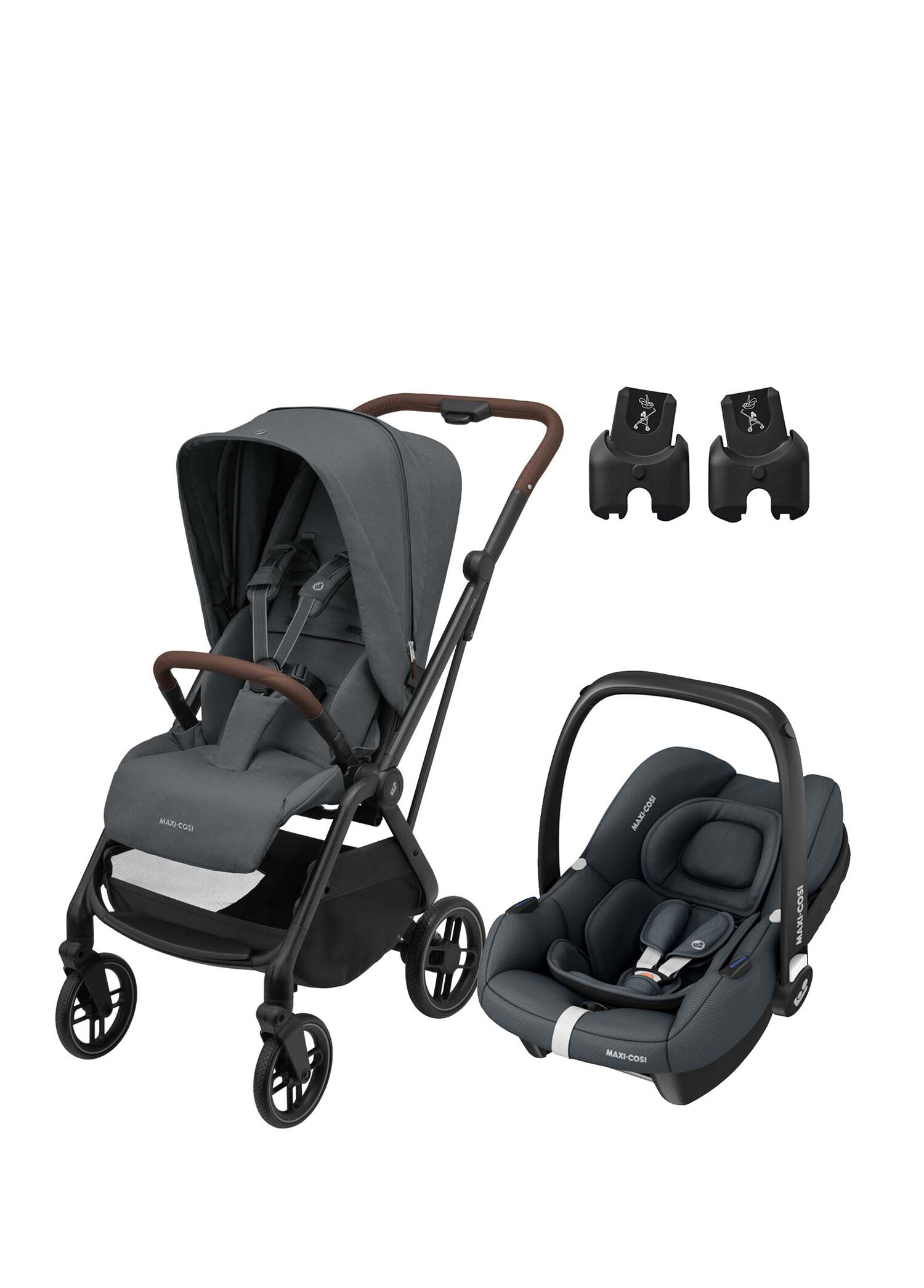 Leona2-Cabriofix I-Size Graphite Ultra Kompakt Seyahat Sistem Bebek Arabası