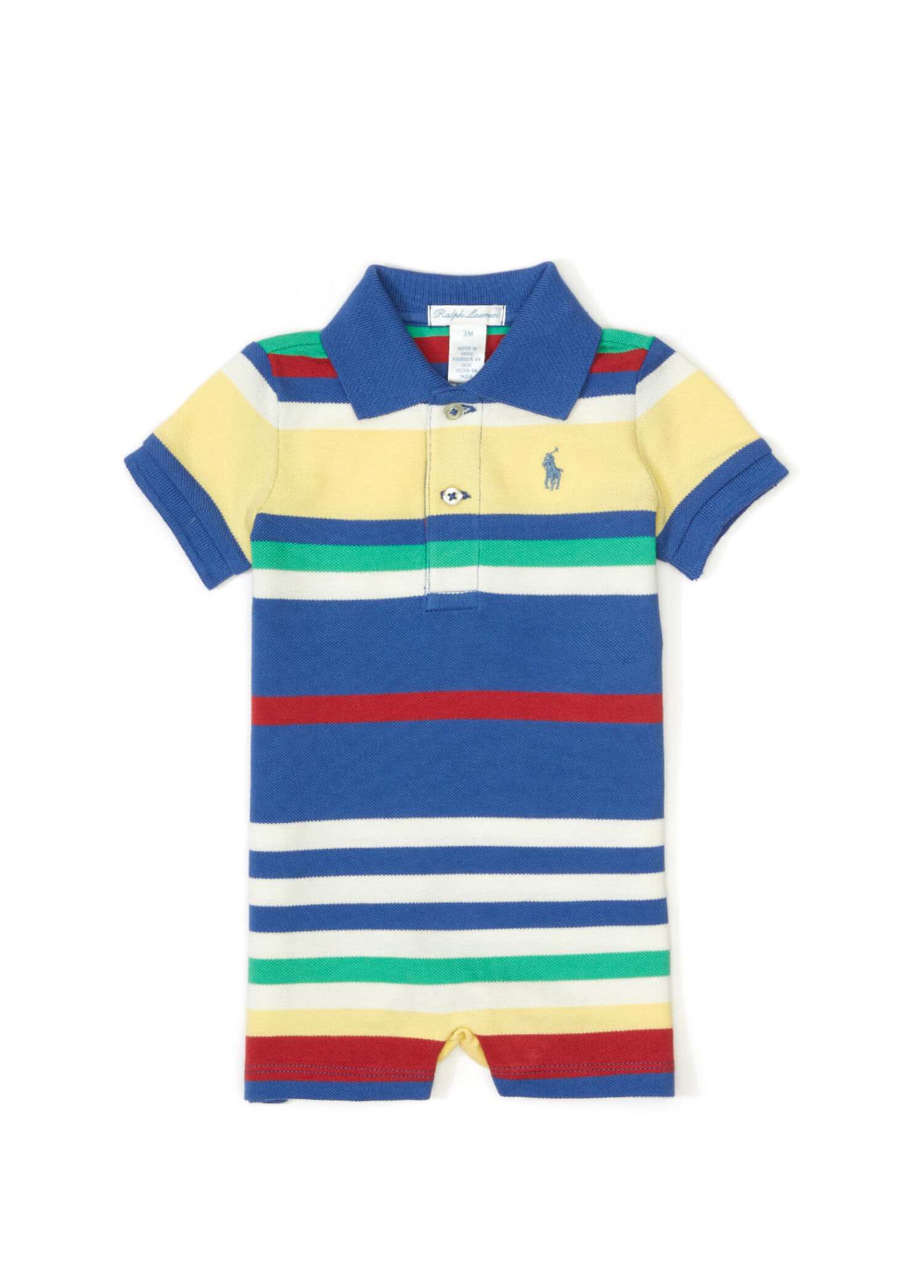 Colorblocked Çizgili Erkek Bebek Tulum