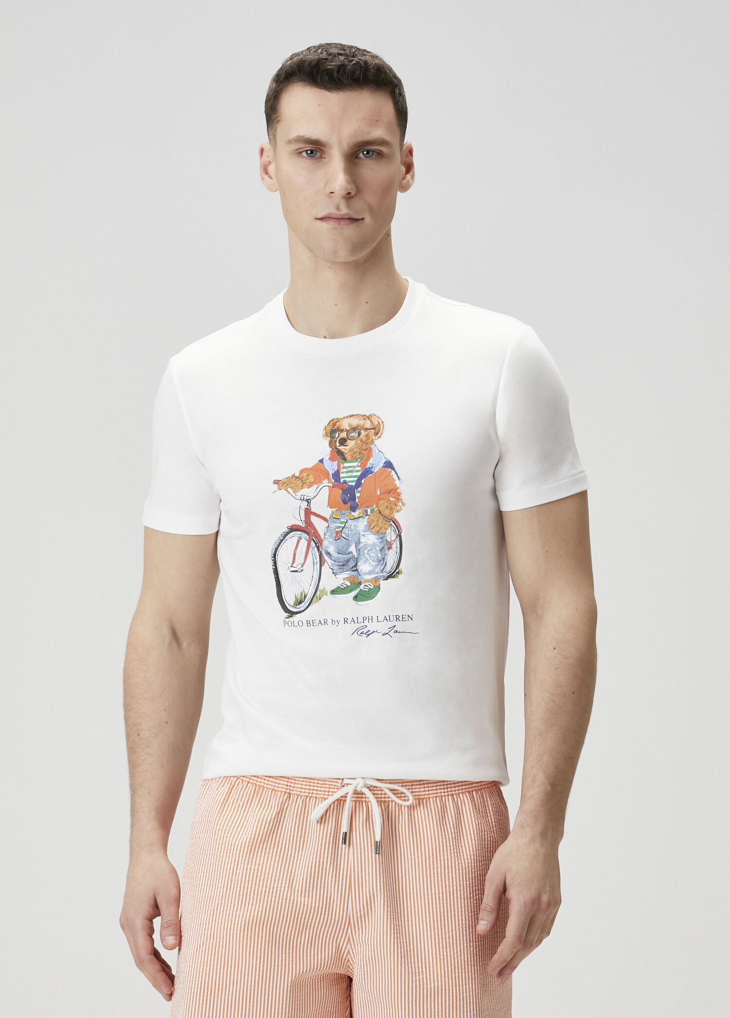 Beyaz Logo Baskılı T-shirt