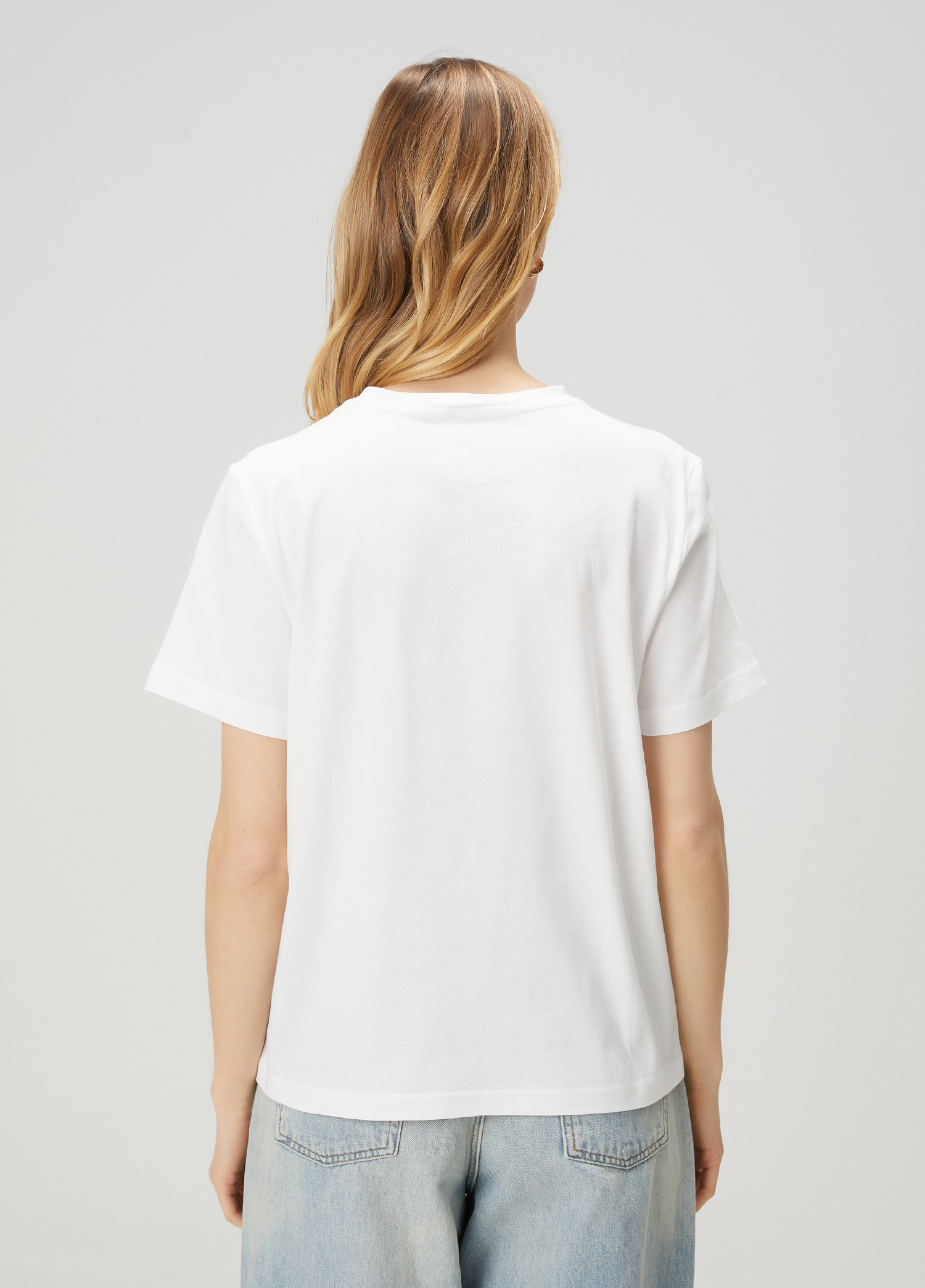Kırık Beyaz Kuş İşlemeli T-shirt_4