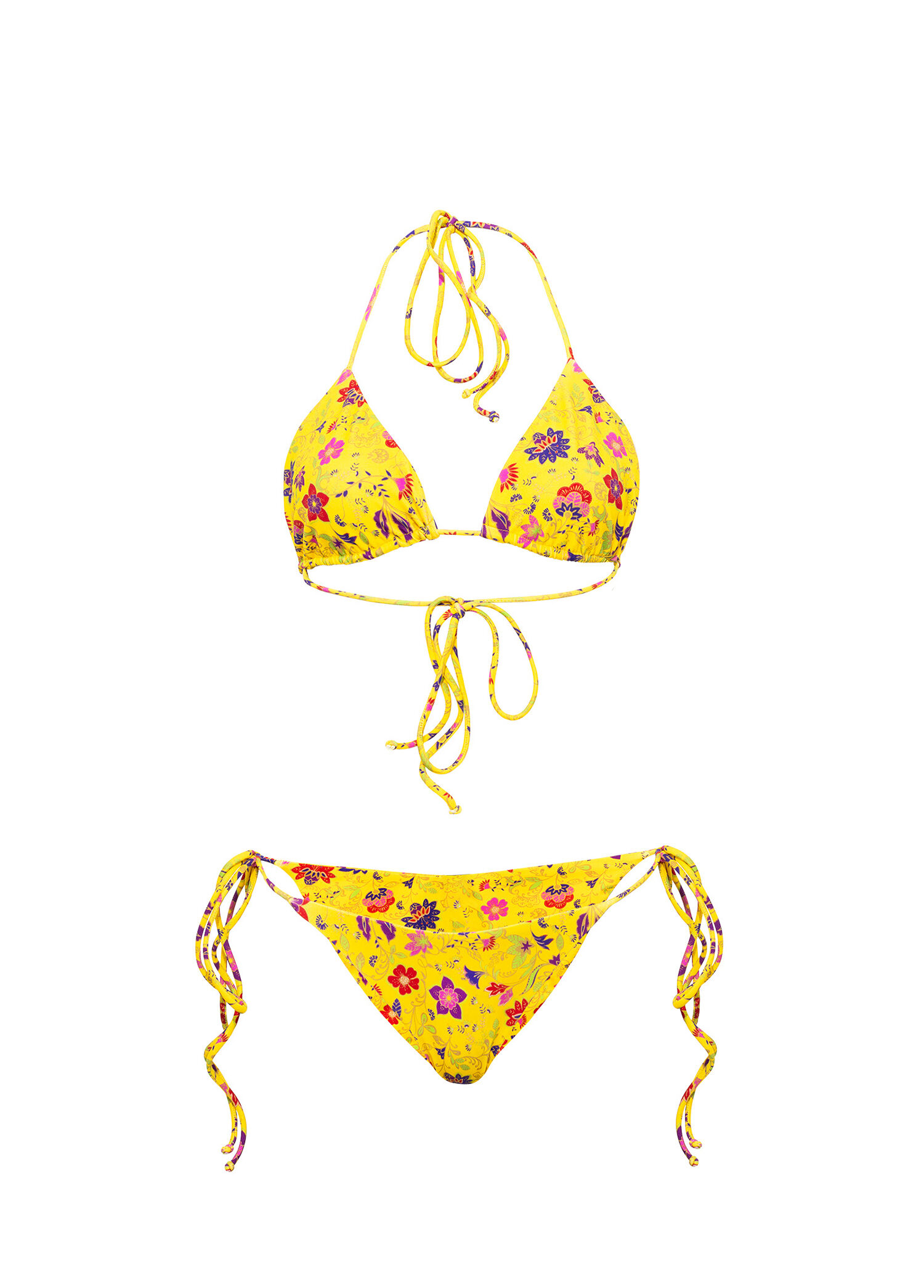 Diana Sarı Çiçek Desenli Kadın Bikini Takımı