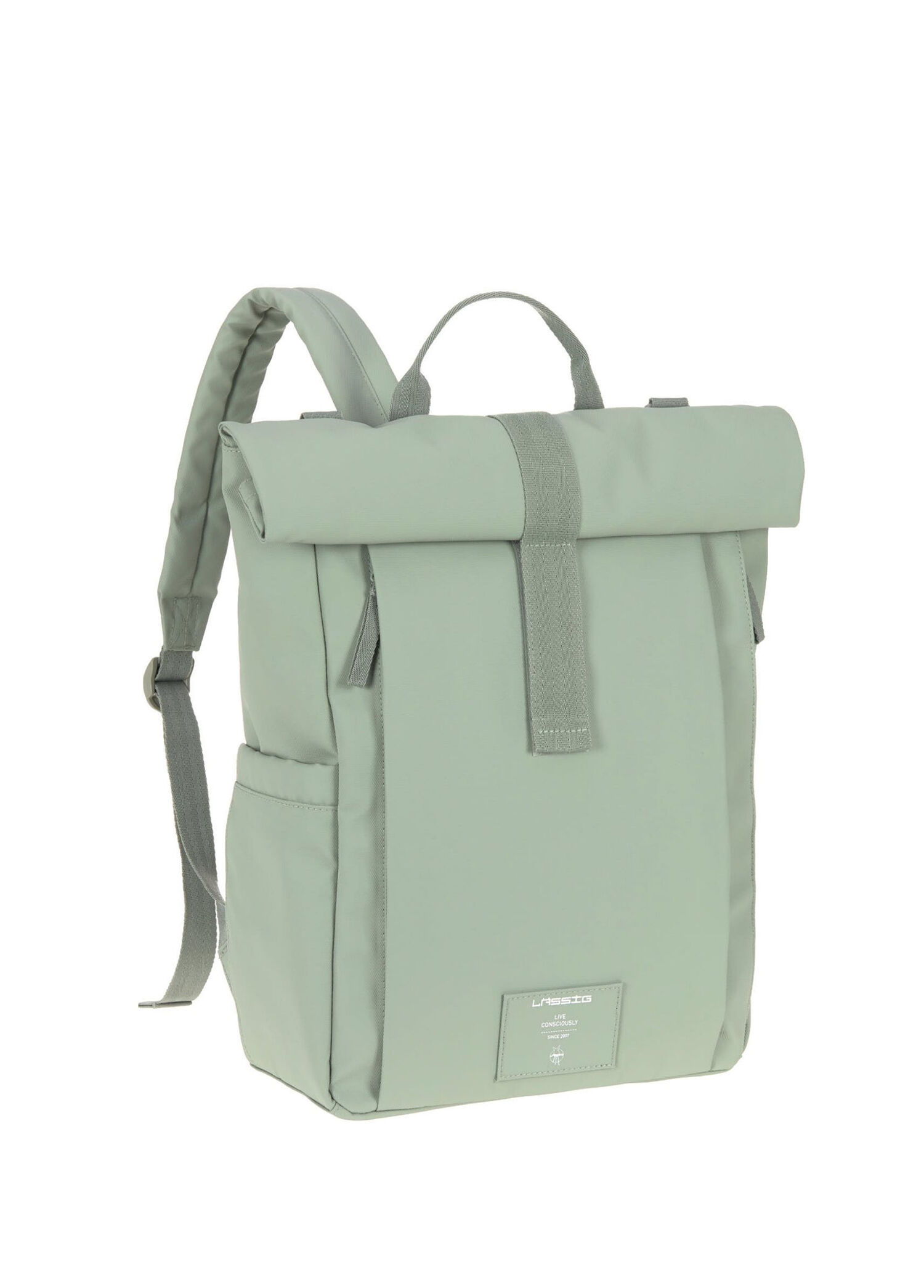 Rolltop Up Silver Green Bebek Bakım Sırt Çantası