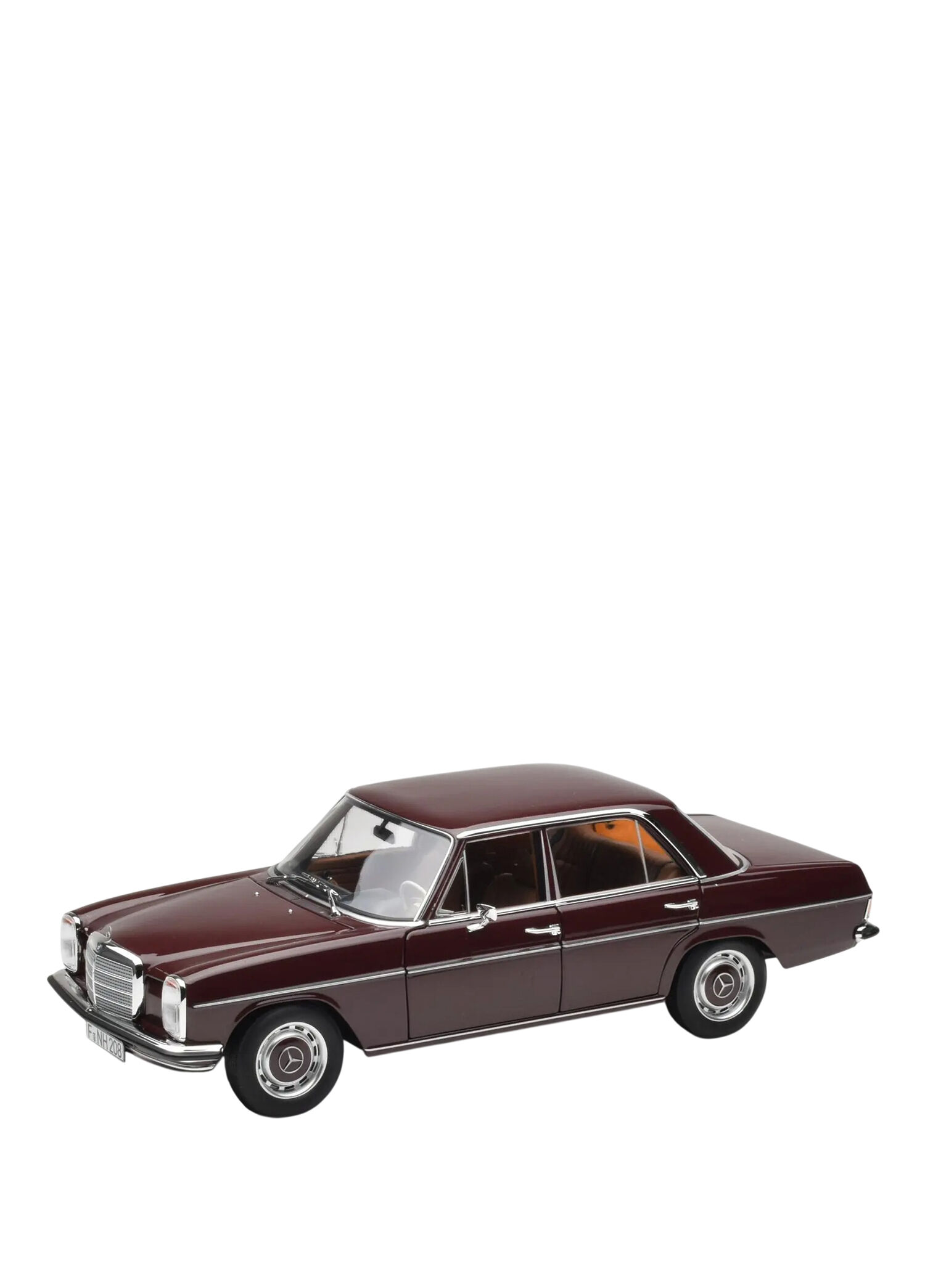 1:18 1968 Mercedes Benz 200 W115 Minyatür Diecast Bordo Model Araba