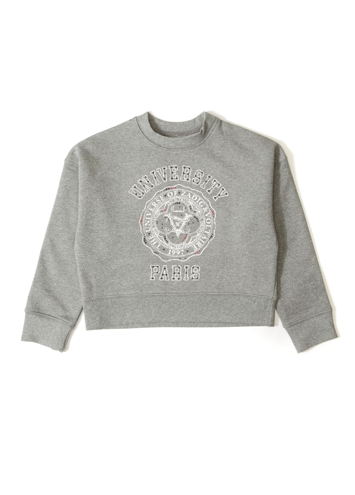 Gri Logo Detaylı Kız Çocuk Sweatshirt