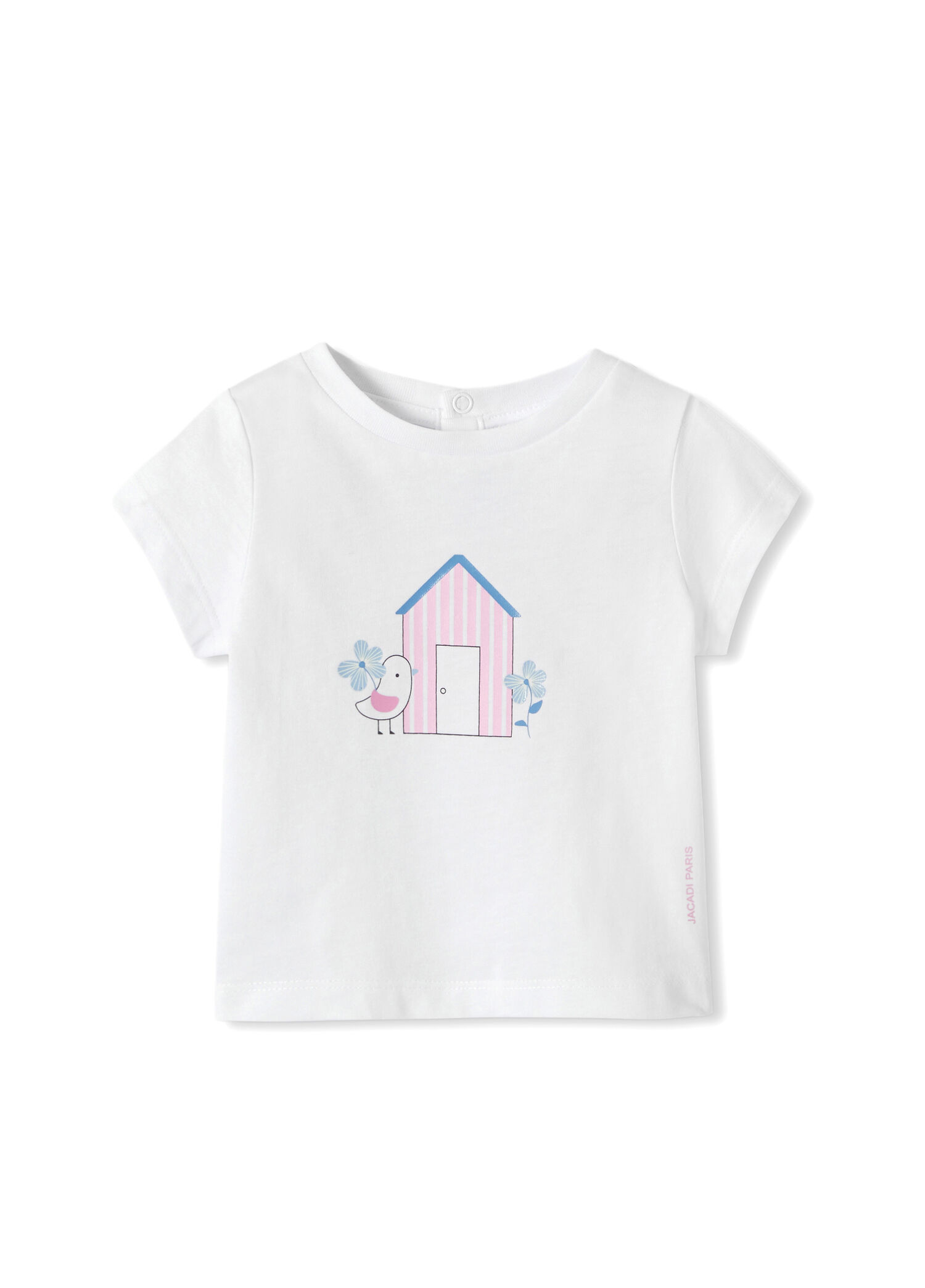 Beyaz Kısa Kollu Kız Bebek T-Shirt