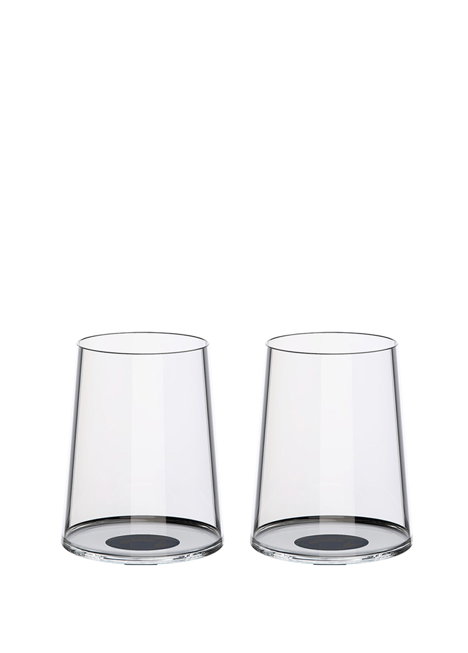 Split Glass Siyah Cam 2'li Beyaz Şarap Kadeh Bardağı