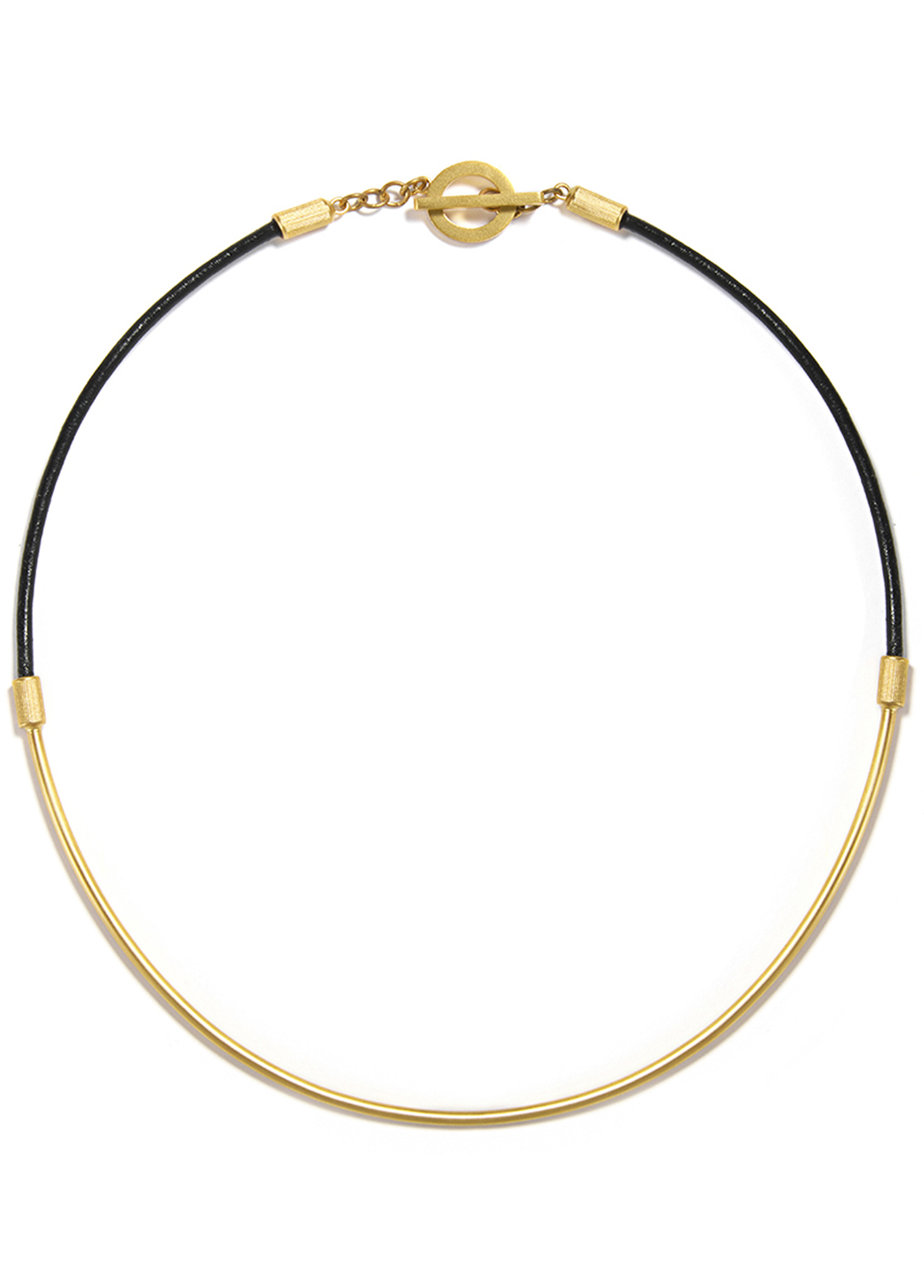 Sun Gold Leather Kadın Altın Choker