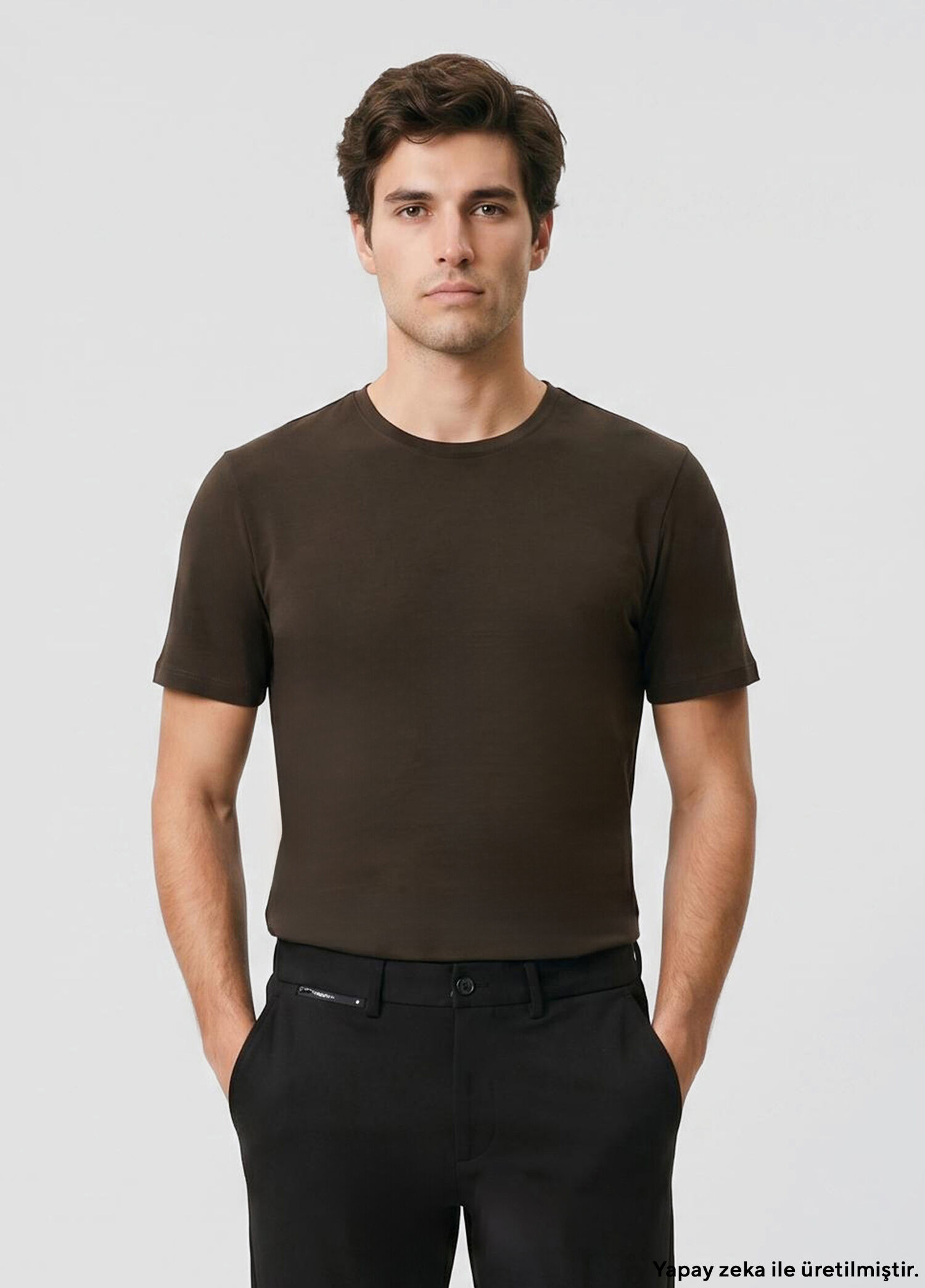 P Network Khaki Basic T Shirt