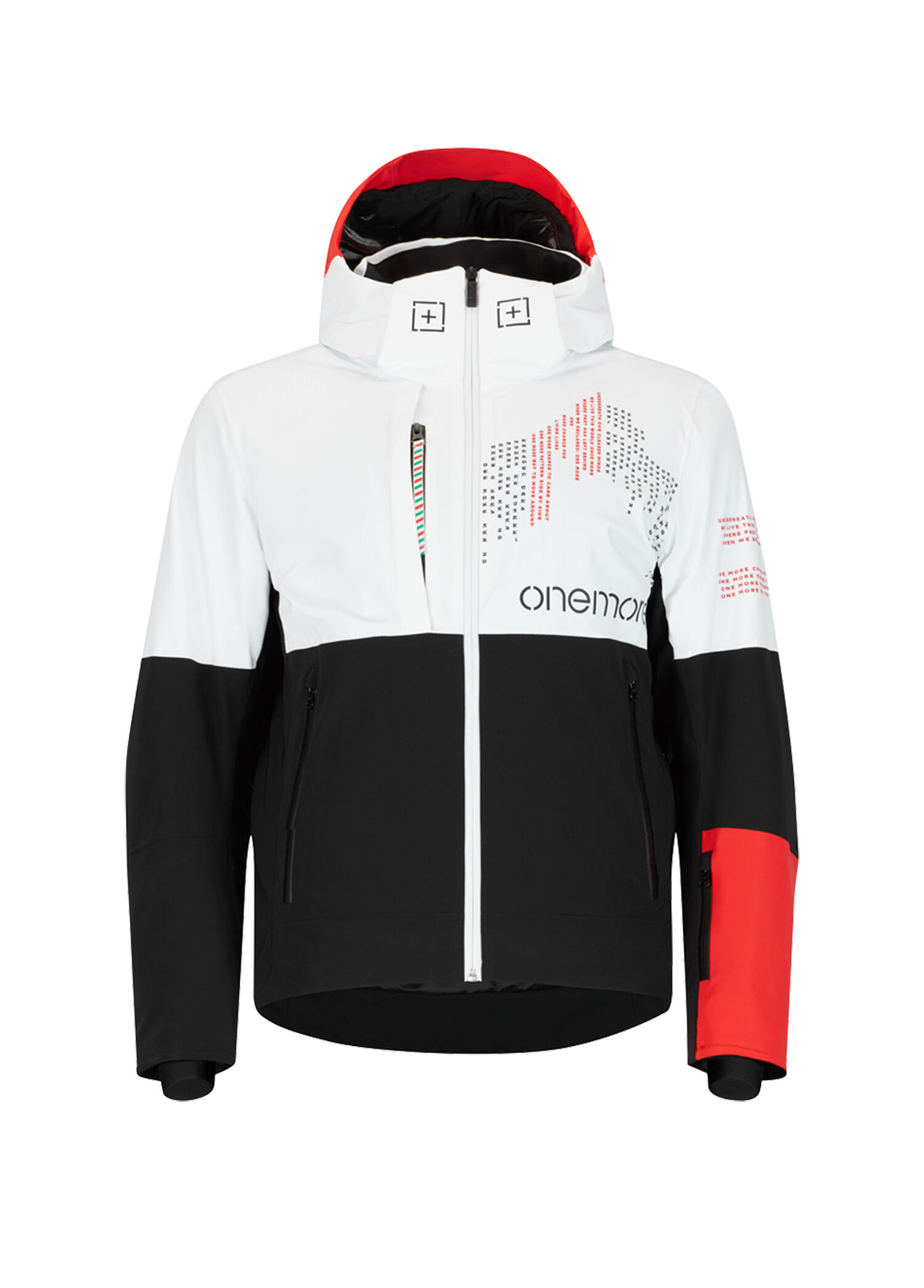 101 Insulated Ski Jacket printed Siyah Beyaz Erkek Kayak Montu