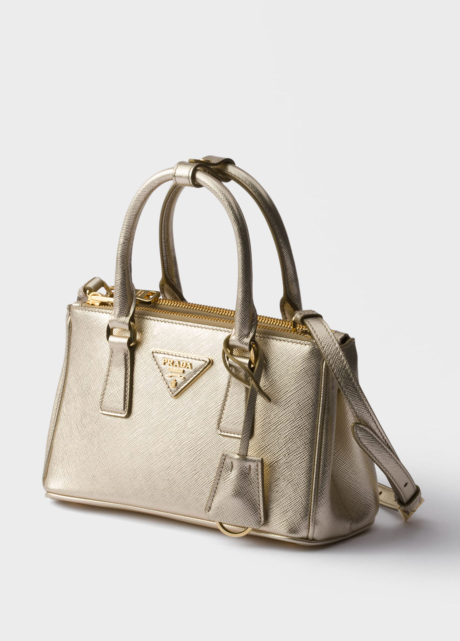 Prada Altın Kadın Galleria Altın Rengi Rugan Saffiano Deri Kadın