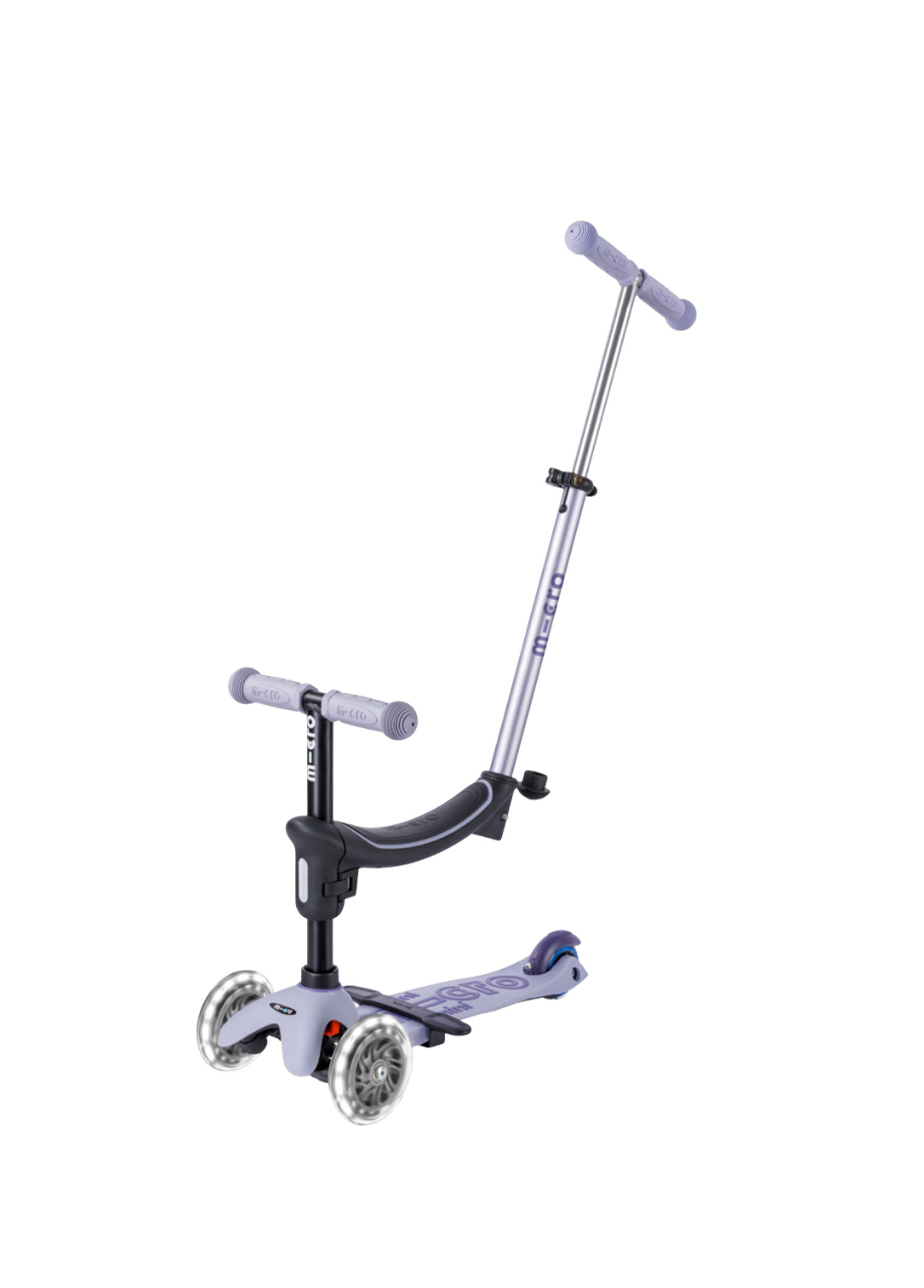 Mini 6 in 1 Deluxe Rock and Go LED Lavender Mist 1+ Yaş 3 Tekerlekli Çocuk Scooter
