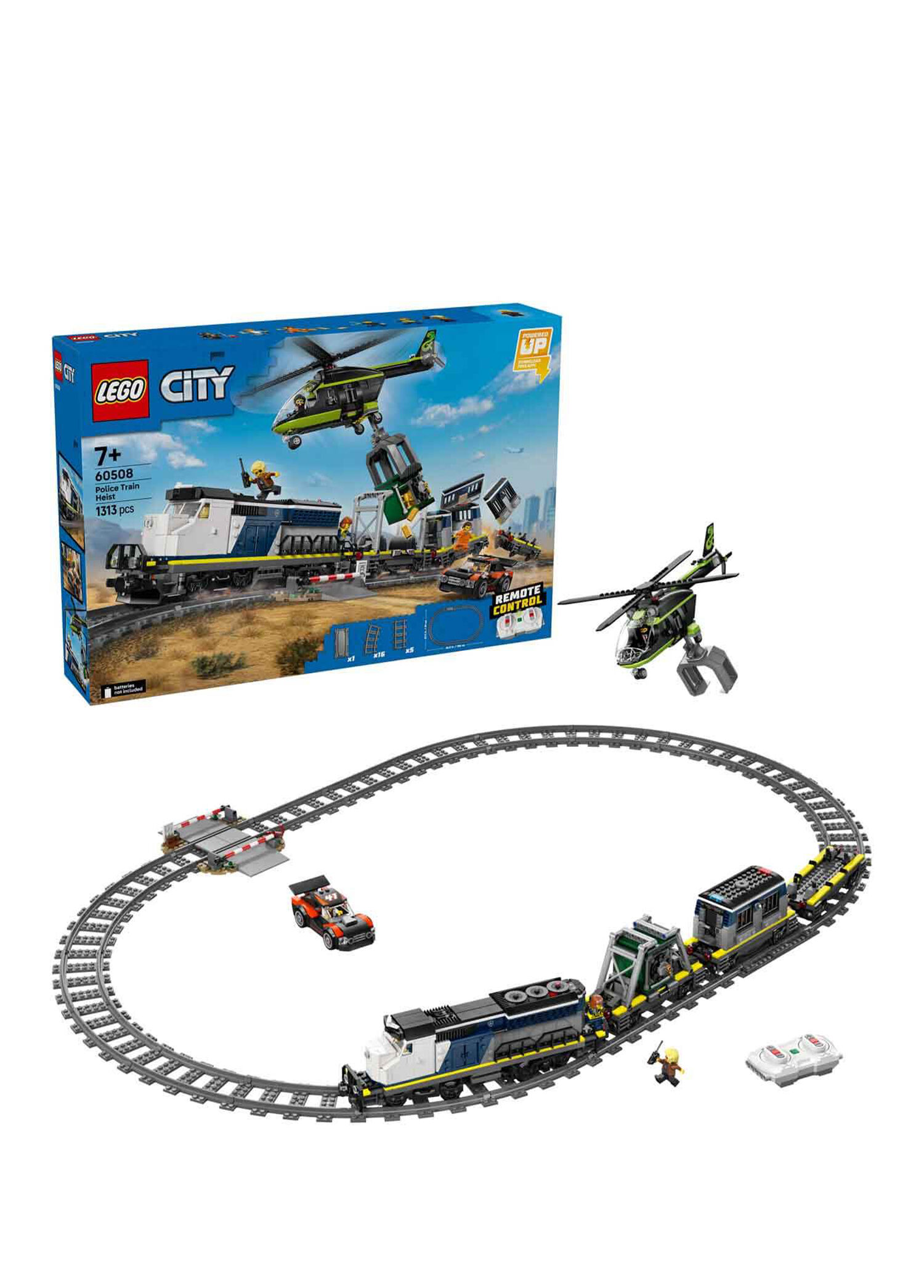 City Polis Treni Soygunu 1313 Parça 7+ Yaş Yapı Oyuncağı 60508