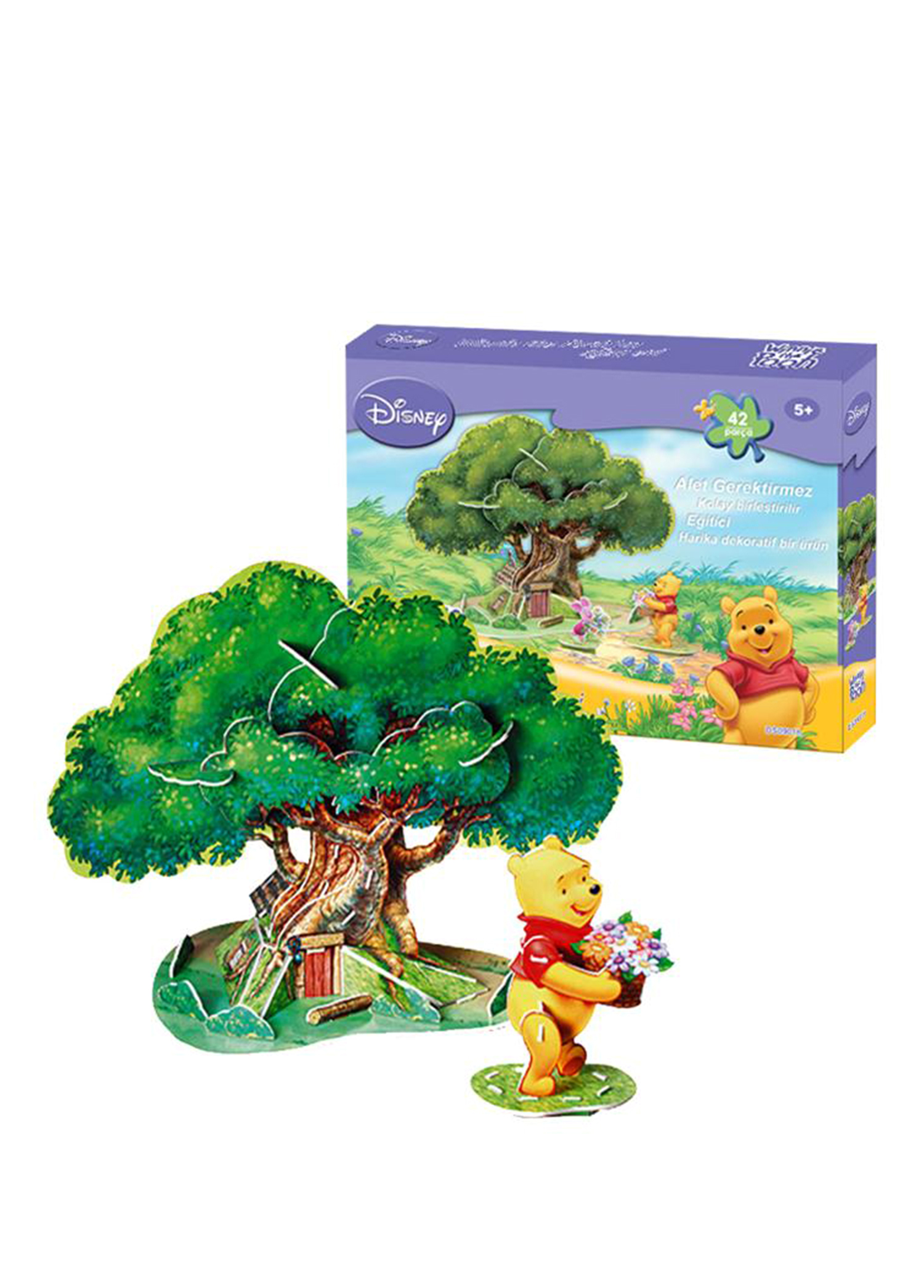 Winnie The Pooh Ağaç Ev 3D Puzzle 42 Parça