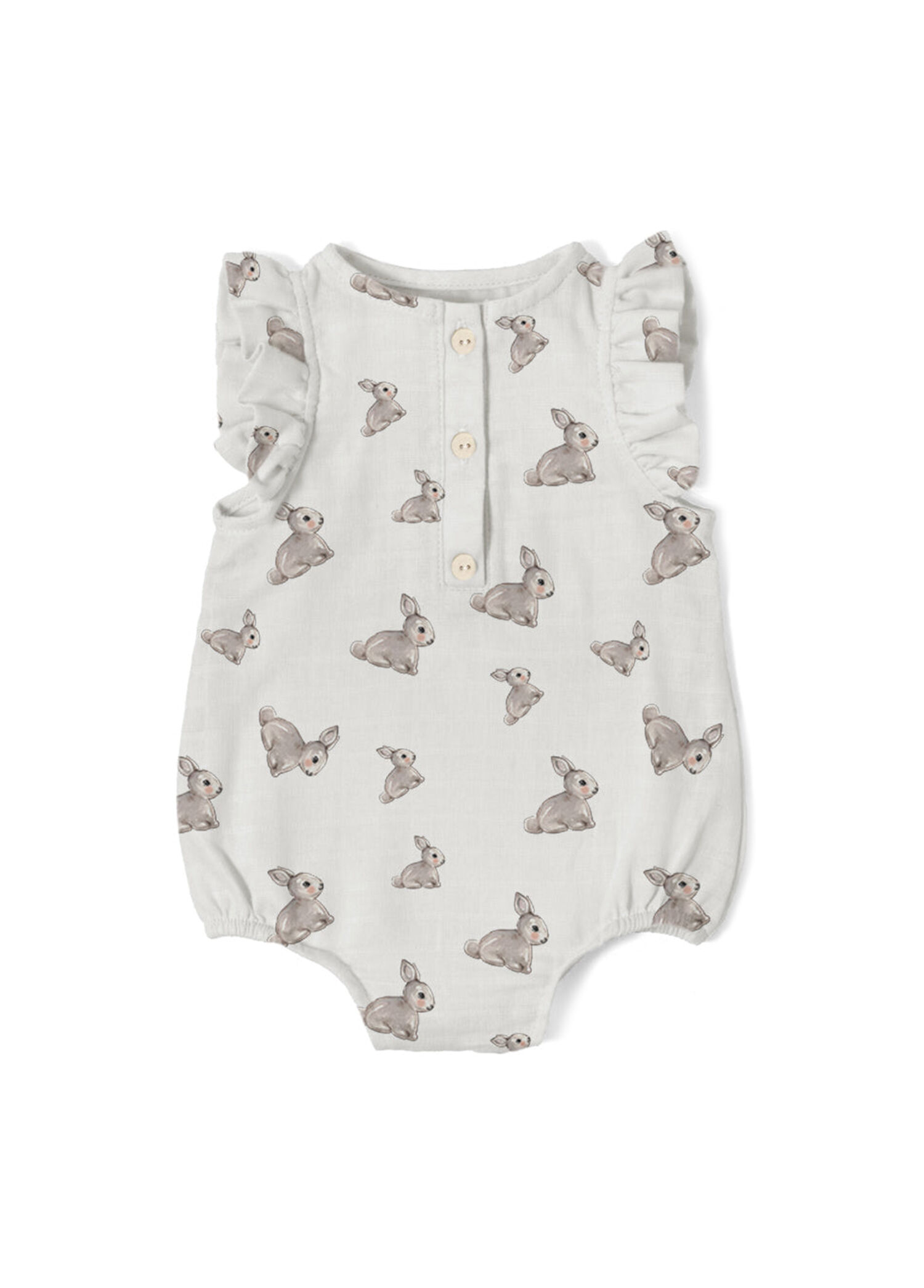 Iconique Lapin Müslin Kız Bebek Fırfırlı Kolsuz Tulum